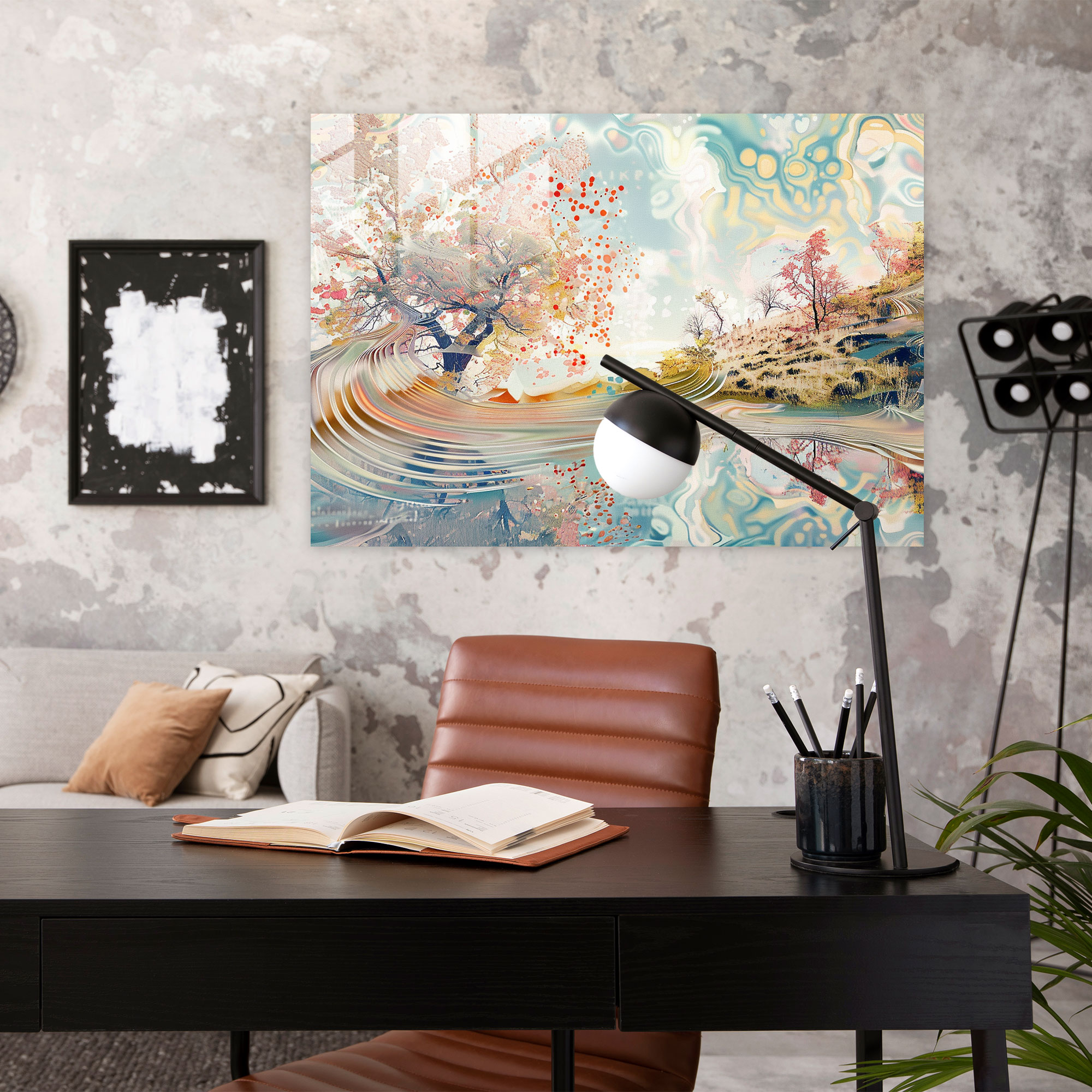 Dreamy Landscape Glass Wall Art - Post-Impressionism, Modern Art, Post-Impressionism, Glass Art