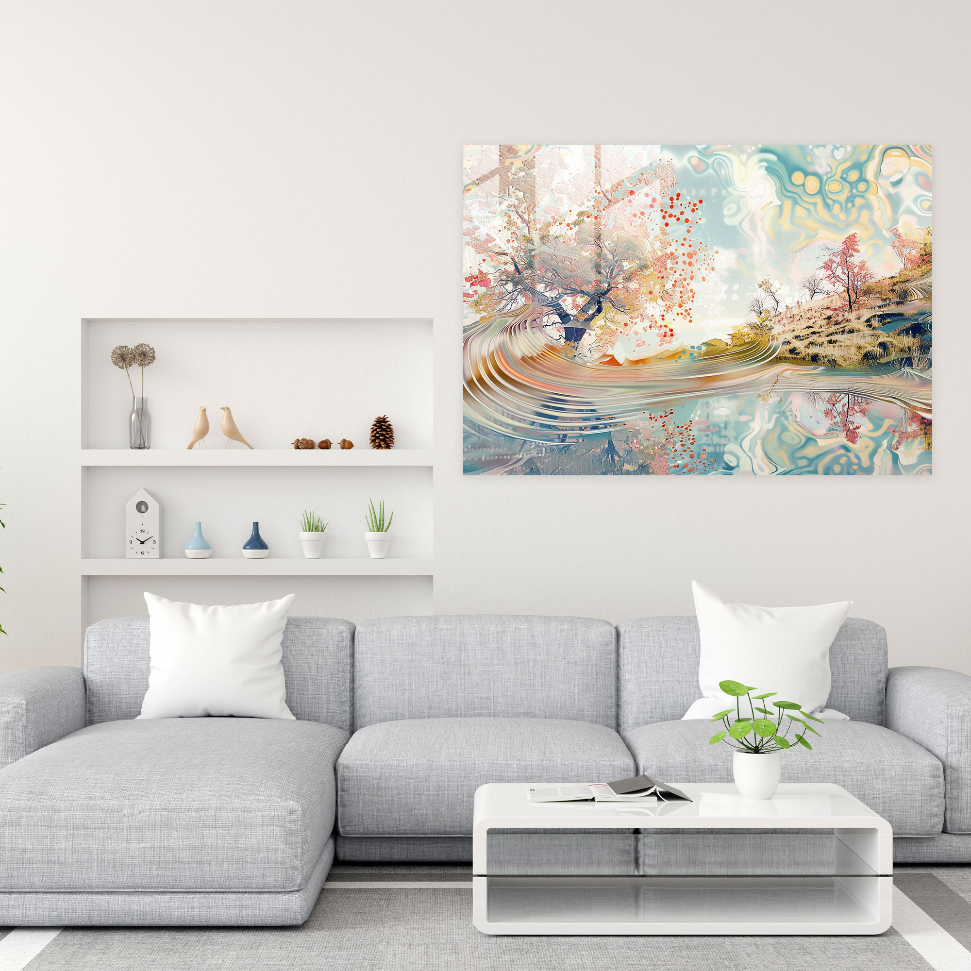 Dreamy Landscape Glass Wall Art - Post-Impressionism, Modern Art, Post-Impressionism, Glass Art