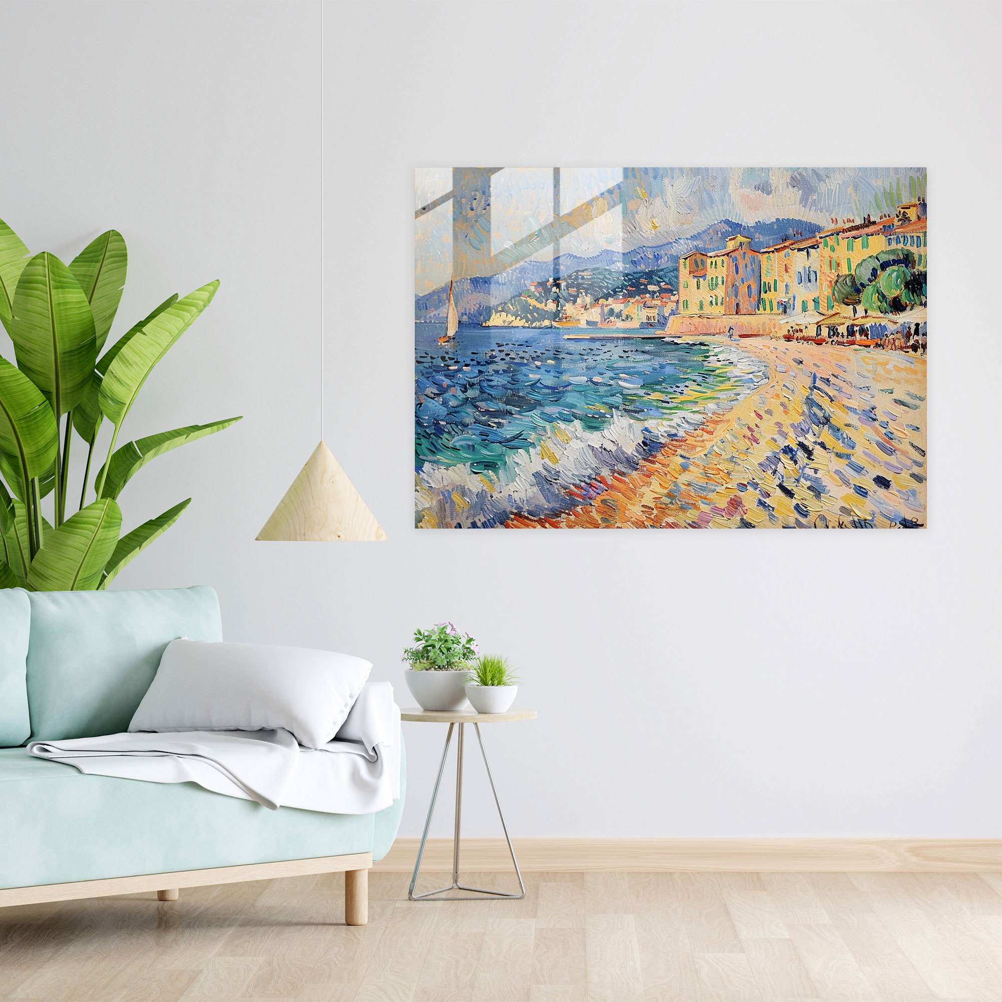 St. Tropez Serenity Glass Wall Art - Post-Impressionism, Modern Art, Home Decoration, Glass Print