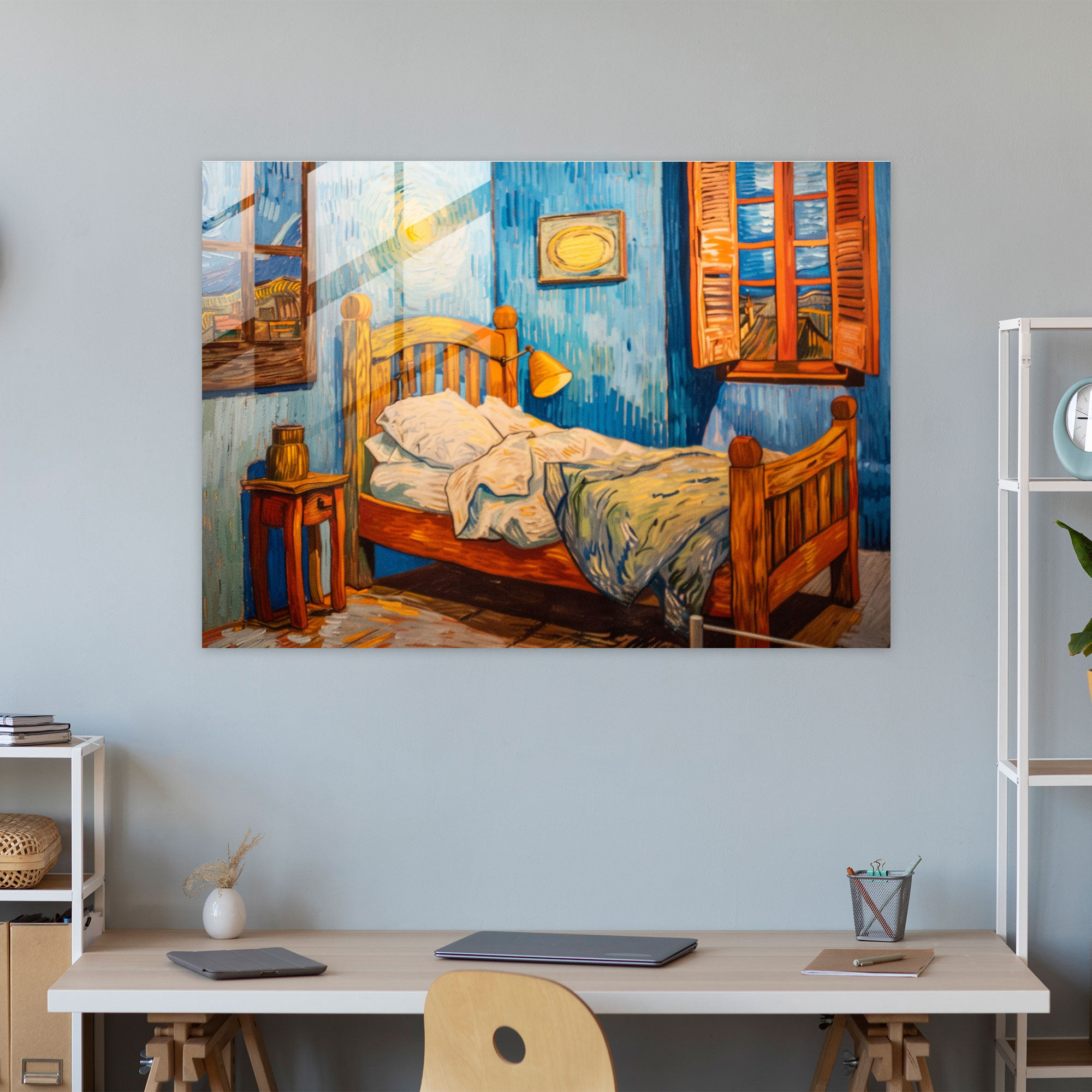 Bedroom Bliss Glass Print - Post-Impressionism, Post-Impressionism, Glass Wall Art, Glass Print