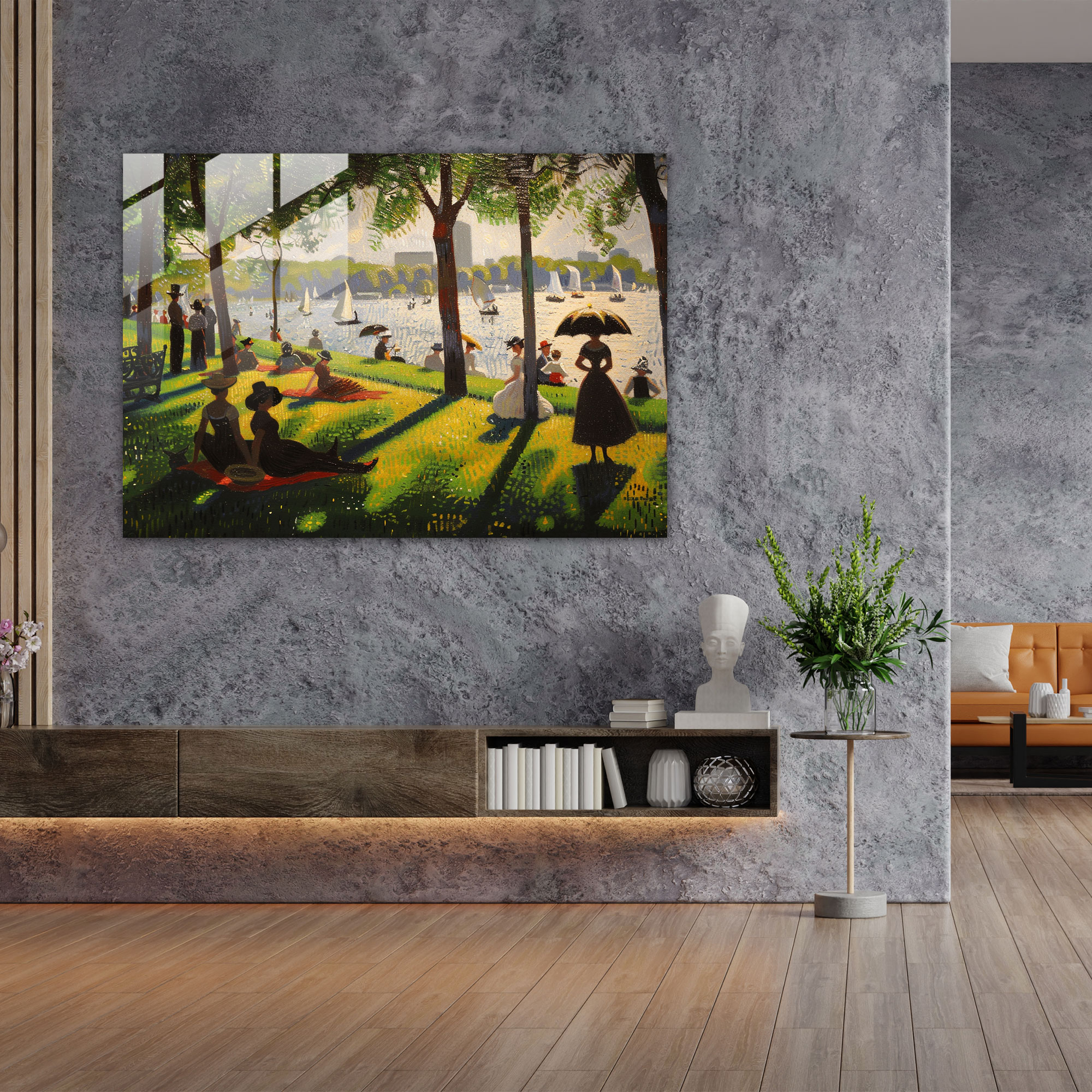 La Grande Jatte Glass Wall Art - Post-Impressionism, Home Decoration, Glass Art, Wall Decoration