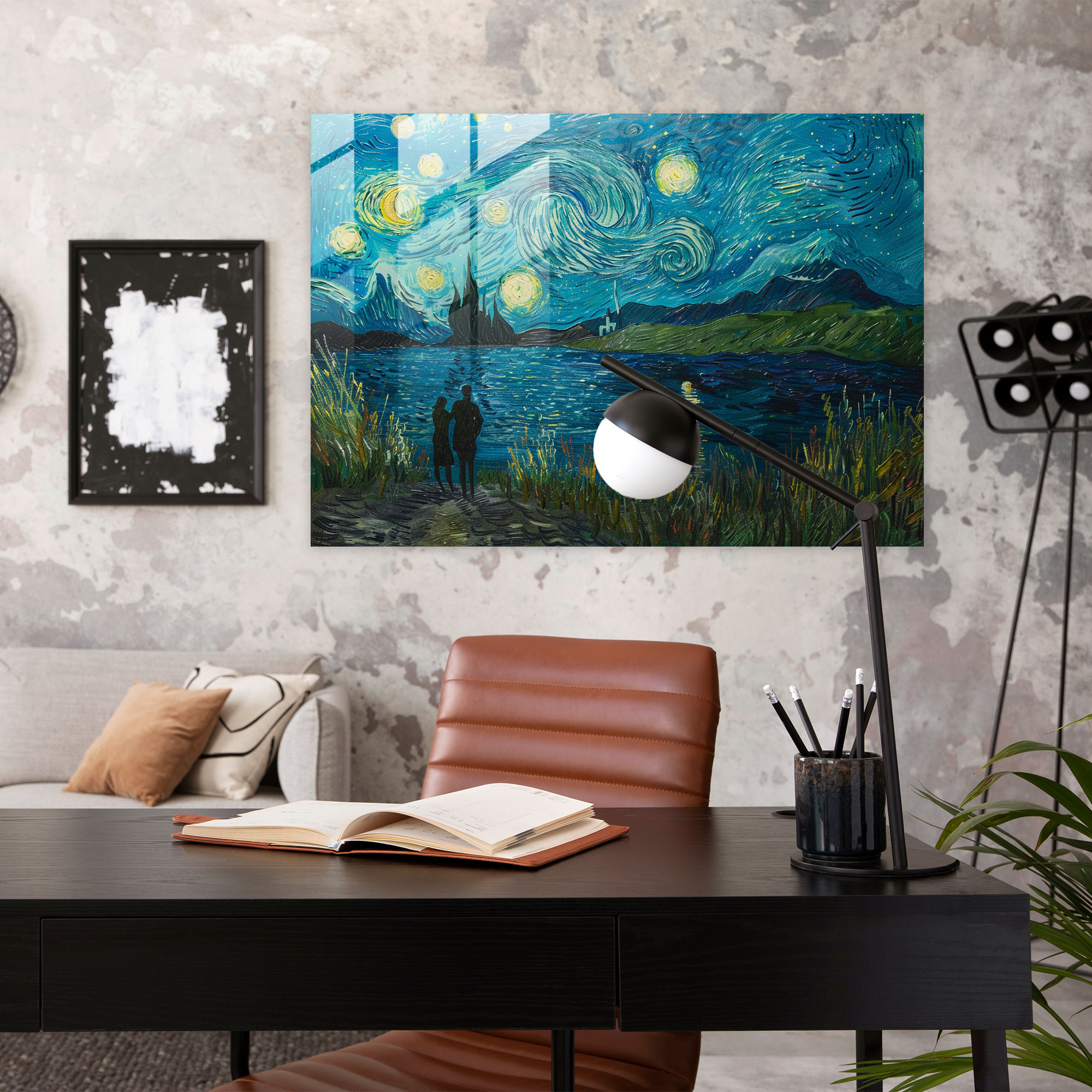 Post-Impressionism Starry Night Glass Print - Post-Impressionism, Modern Art, Glass Wall Art, Glass Art