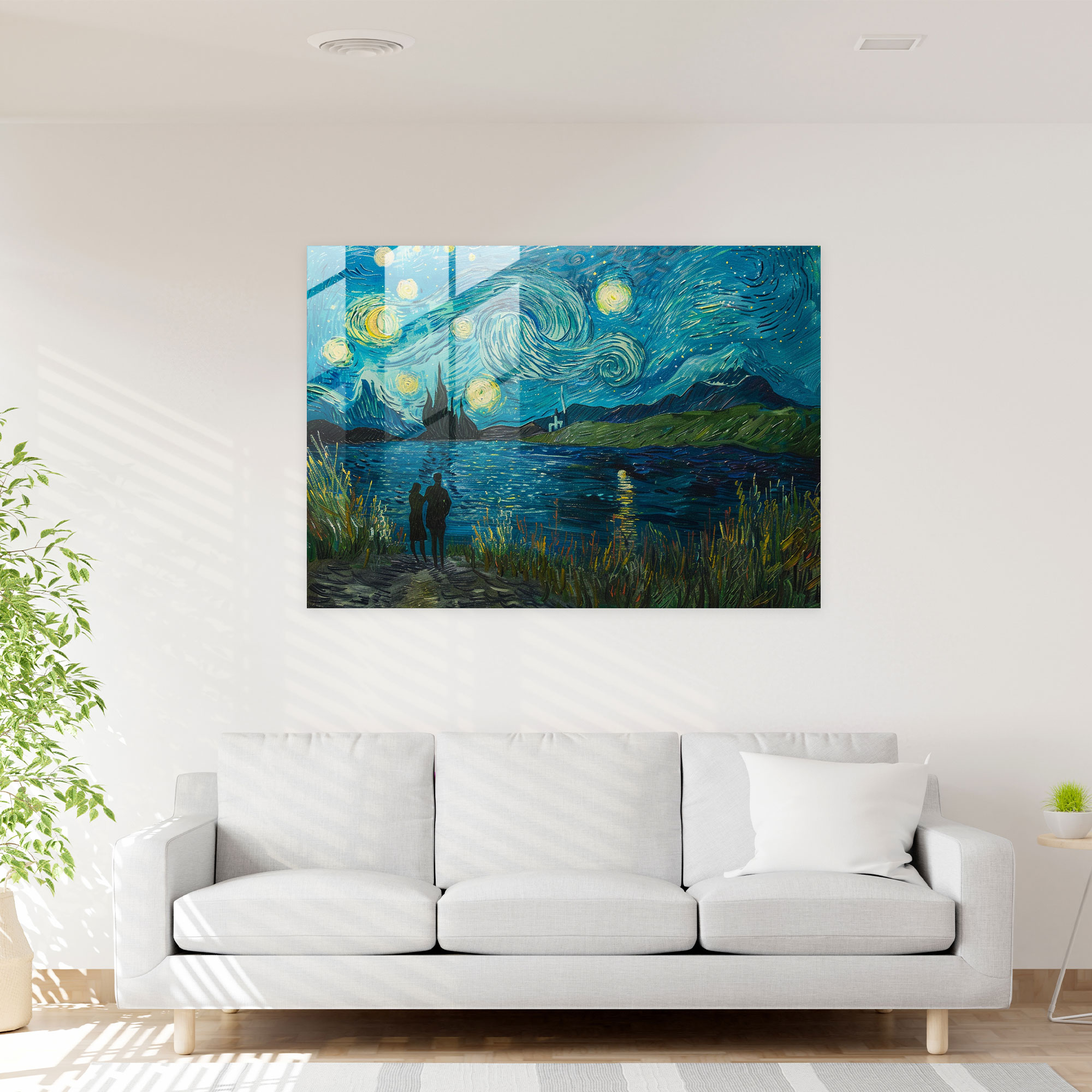Post-Impressionism Starry Night Glass Print - Post-Impressionism, Modern Art, Glass Wall Art, Glass Art