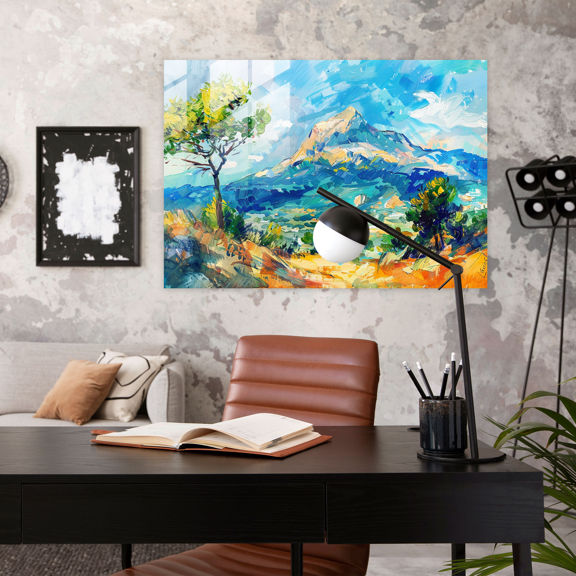 Post-Impressionism Mont Sainte-Victoire Glass Wall Art - Post-Impressionism, Glass Wall Art, Home Decoration, Glass Art