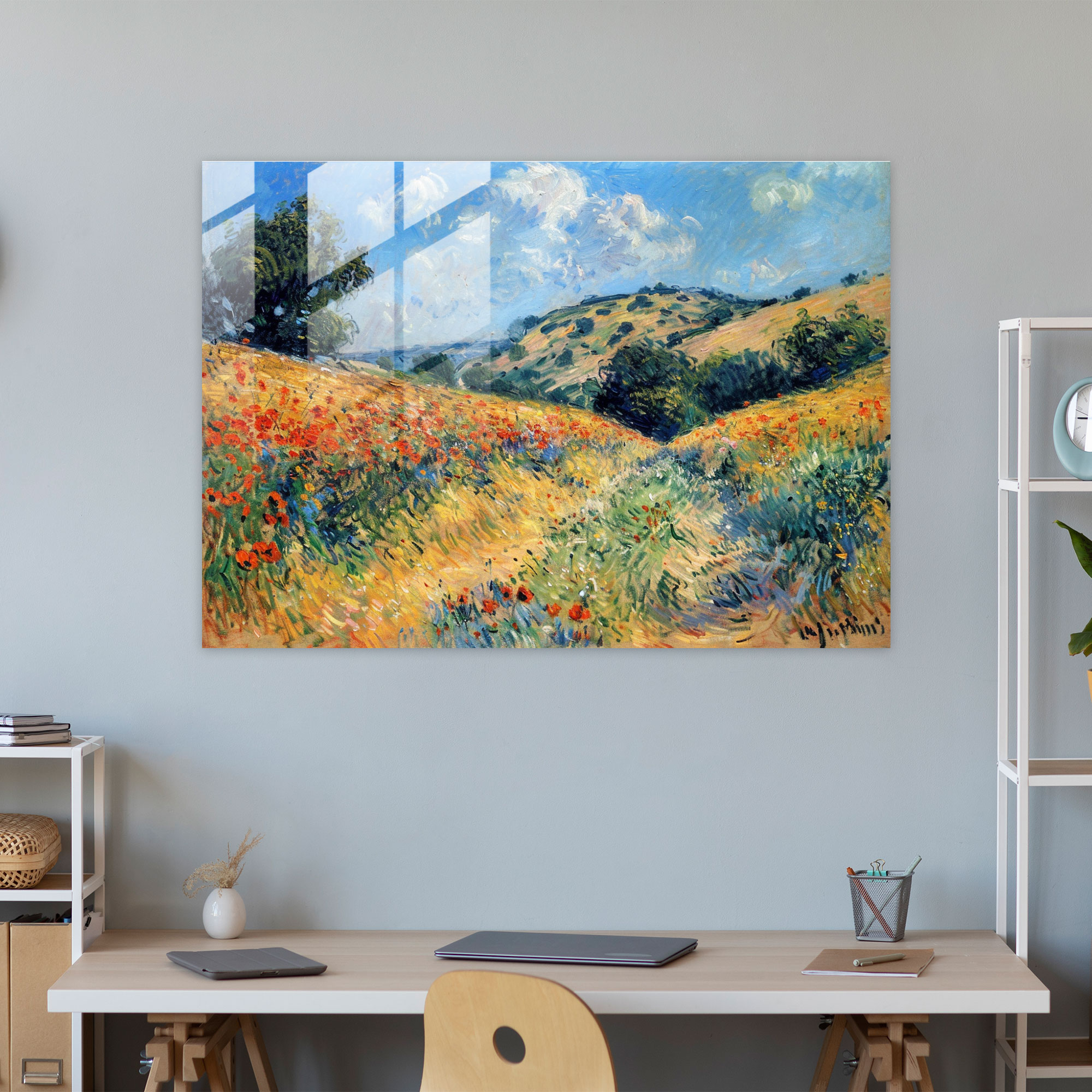 Post-Impressionism Poppy Field Glass Art - Post-Impressionism, Glass Art, Post-Impressionism, Modern Art