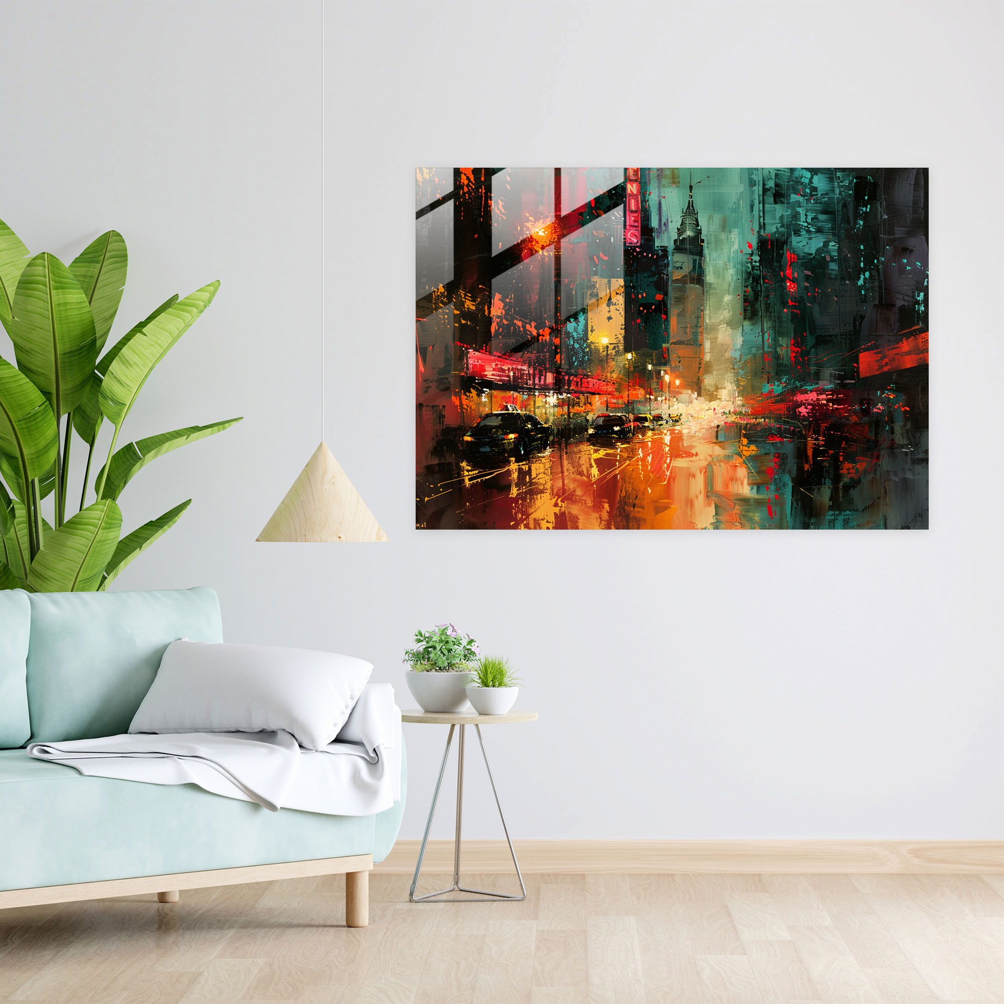 Abstract Cityscape Post-Impressionism Glass Print - Post-Impressionism, Glass Print, Glass Art, Modern Art