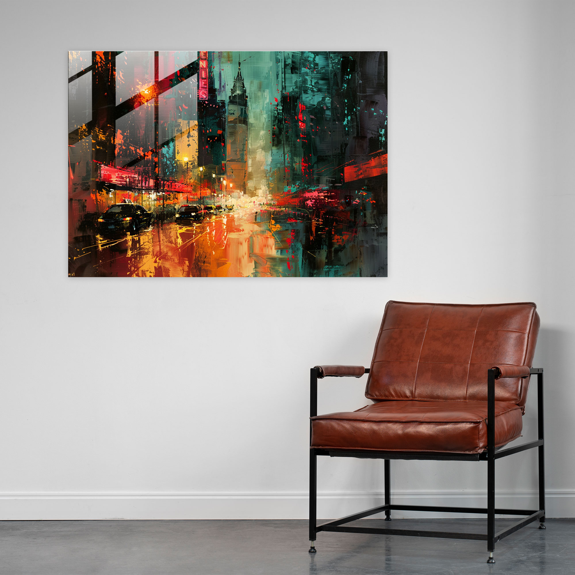 Abstract Cityscape Post-Impressionism Glass Print - Post-Impressionism, Glass Print, Glass Art, Modern Art