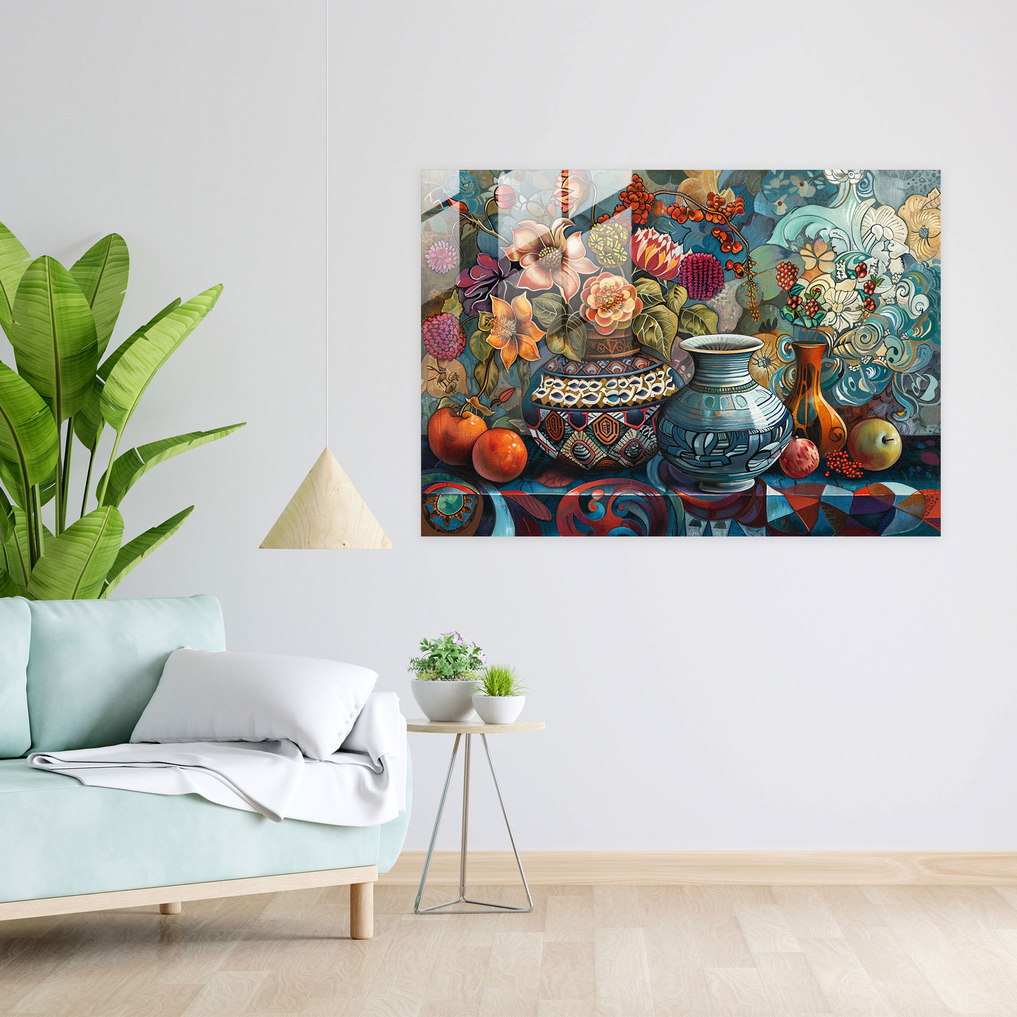Intricate Still Life Post-Impressionism Glass Wall Art - Post-Impressionism, Modern Art, Wall Decoration, Glass Wall Art