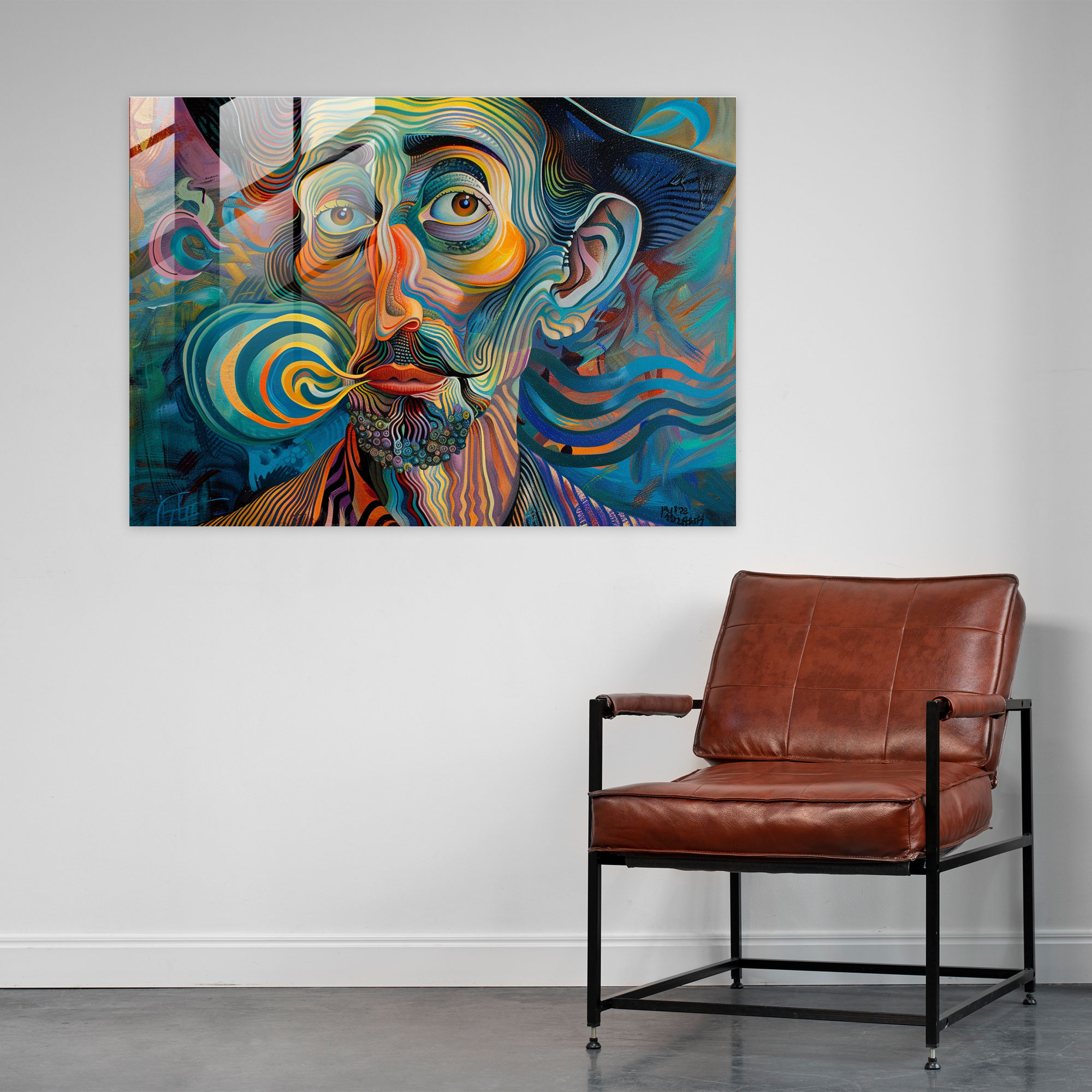 Surreal Man Post-Impressionism Glass Wall Art - Post-Impressionism, Glass Wall Art, Wall Decoration, Modern Art