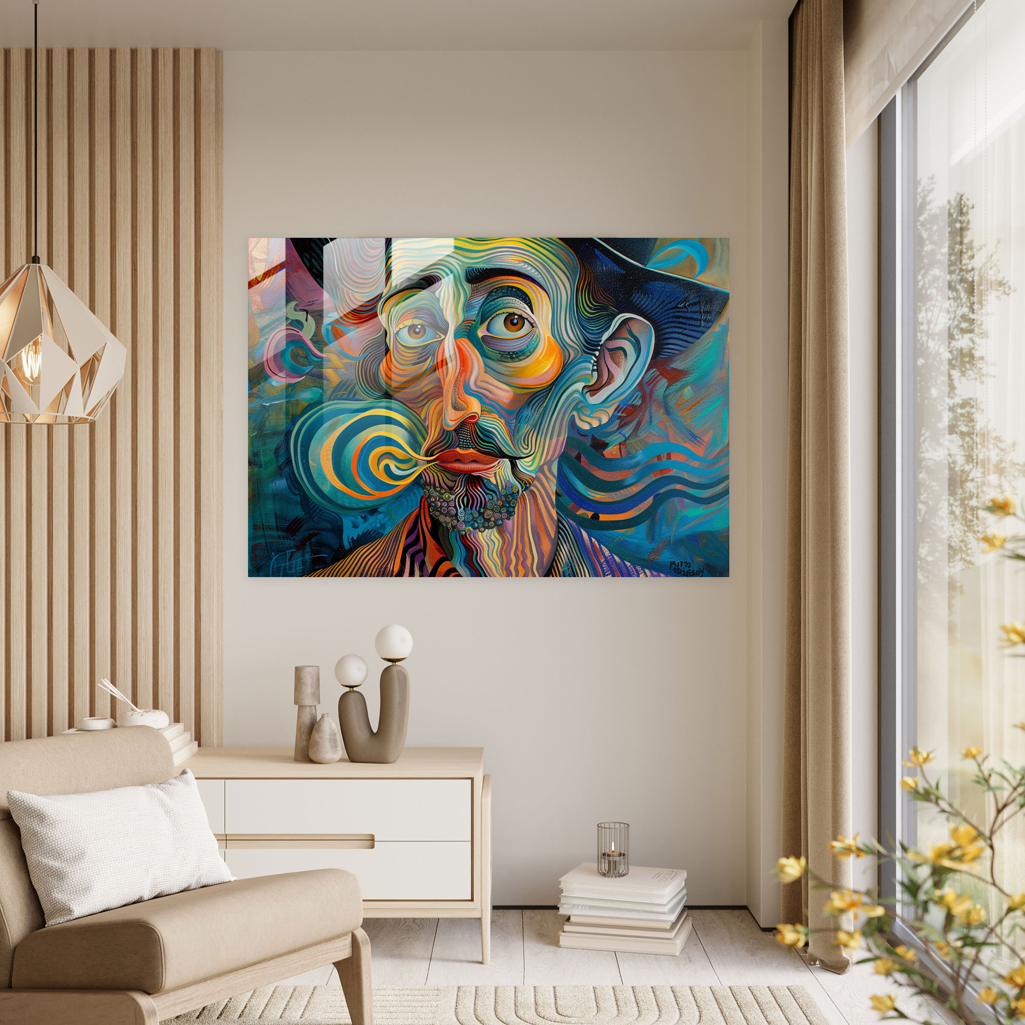 Surreal Man Post-Impressionism Glass Wall Art - Post-Impressionism, Glass Wall Art, Wall Decoration, Modern Art