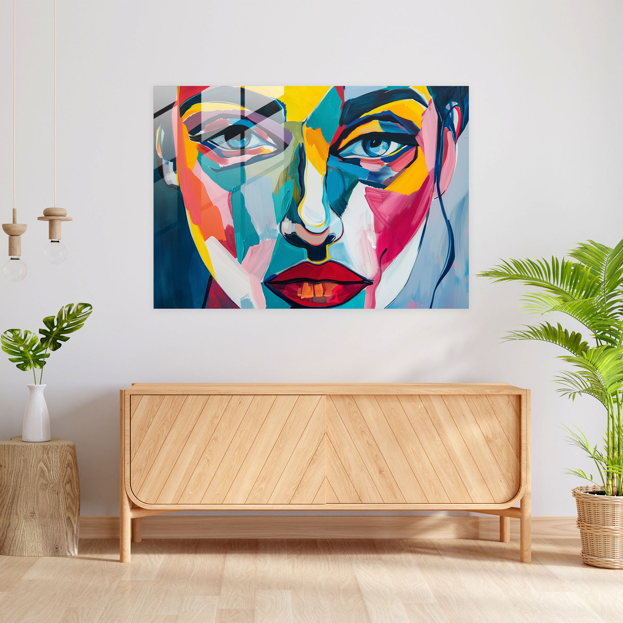 Abstract Portrait Post-Impressionism Glass Wall Art - Post-Impressionism, Modern Art, Post-Impressionism, Glass Wall Art