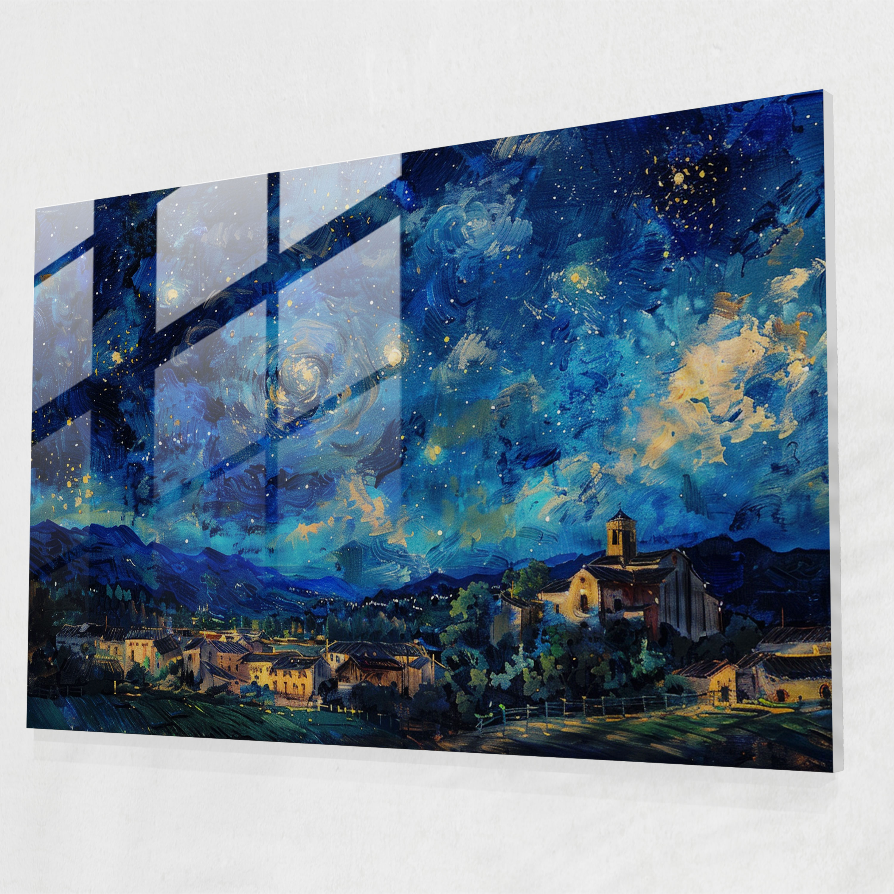 Starry Night Glass Wall Art - Post-Impressionism, Post-Impressionism, Wall Decoration, Modern Art