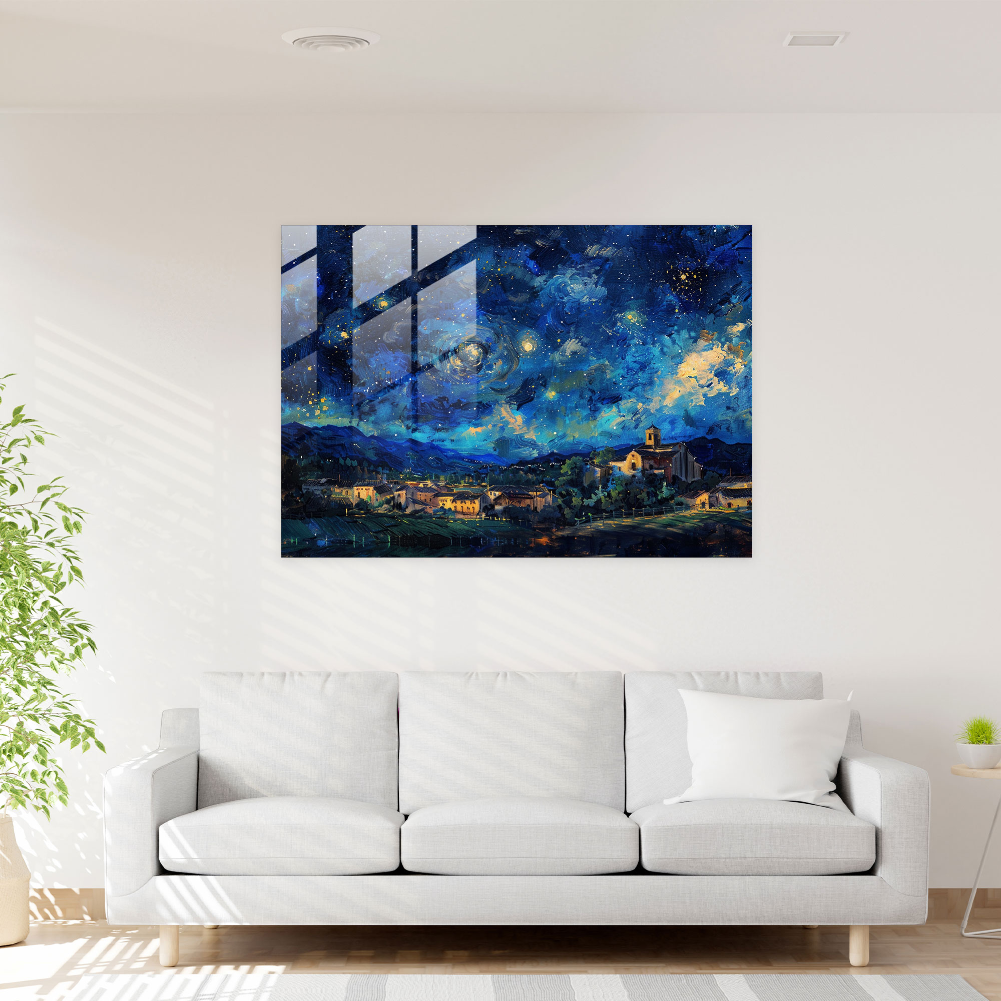 Starry Night Glass Wall Art - Post-Impressionism, Post-Impressionism, Wall Decoration, Modern Art
