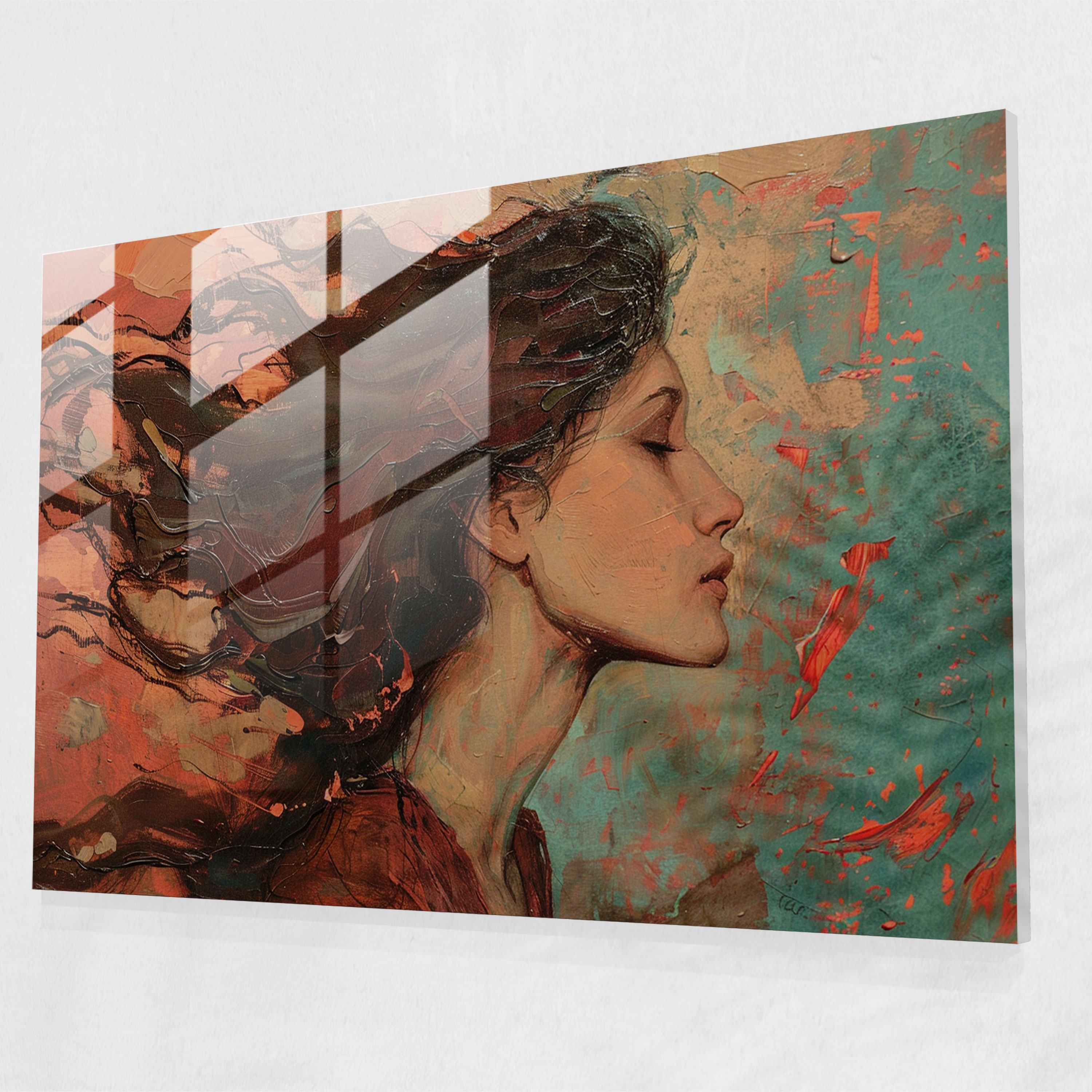 Flowing Hair Glass Print - Post-Impressionism, Home Decoration, Wall Decoration, Glass Print
