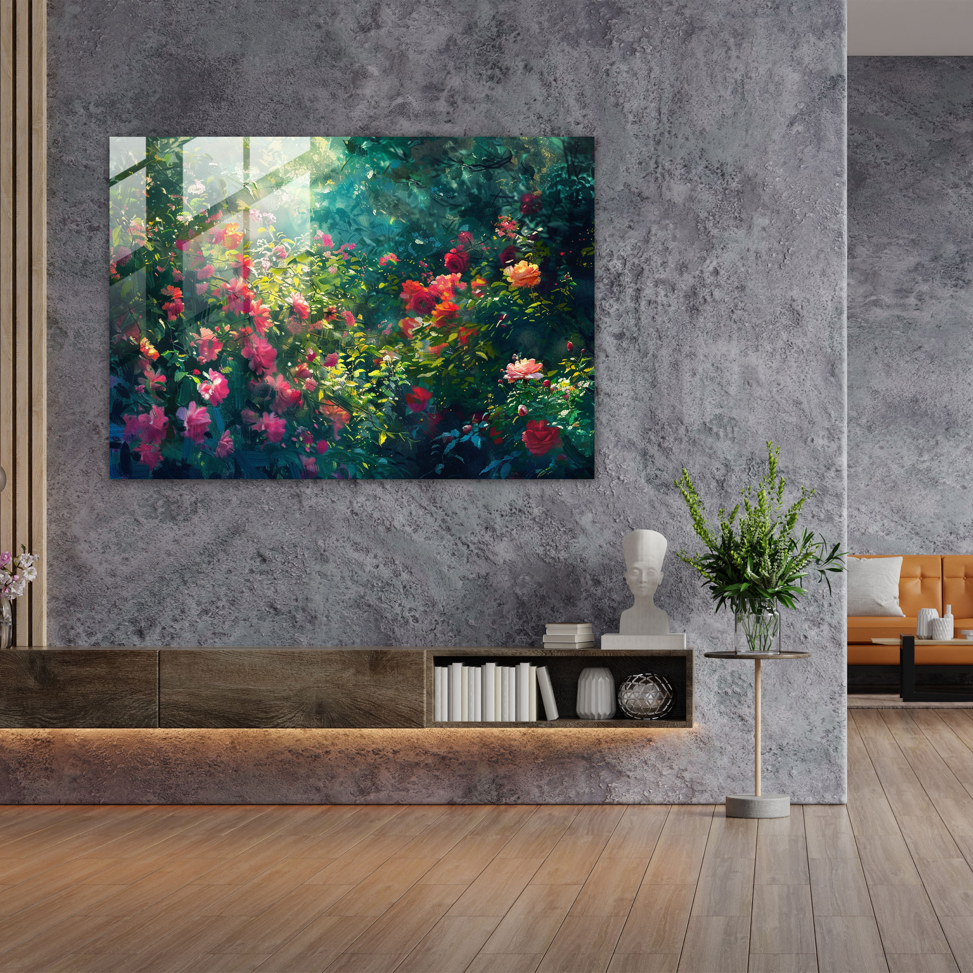 Blooming Garden Glass Print - Post-Impressionism, Post-Impressionism, Modern Art, Home Decoration