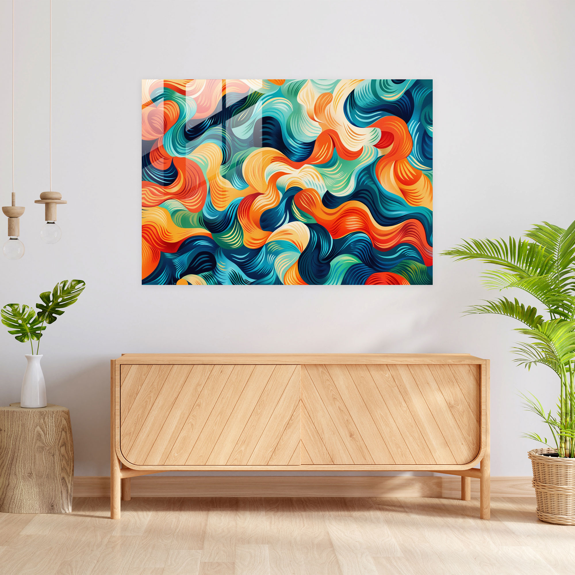 Vibrant Patterns Glass Print - Post-Impressionism, Post-Impressionism, Glass Art, Home Decoration