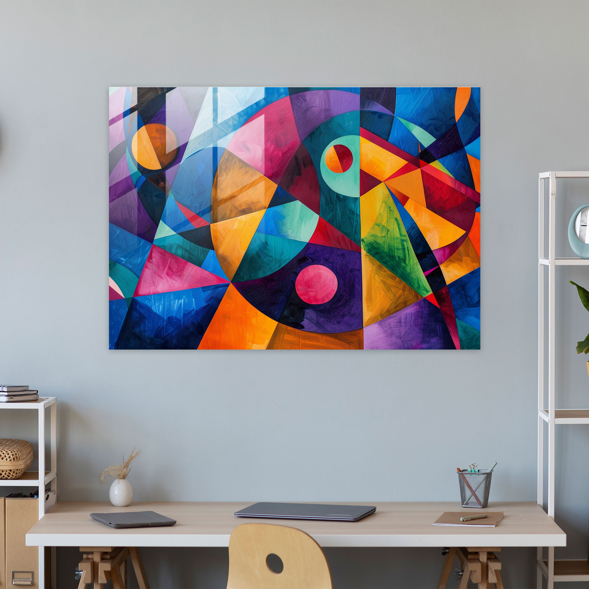 Post-Impressionism Geometric Glass Print - Post-Impressionism, Wall Decoration, Home Decoration, Glass Print