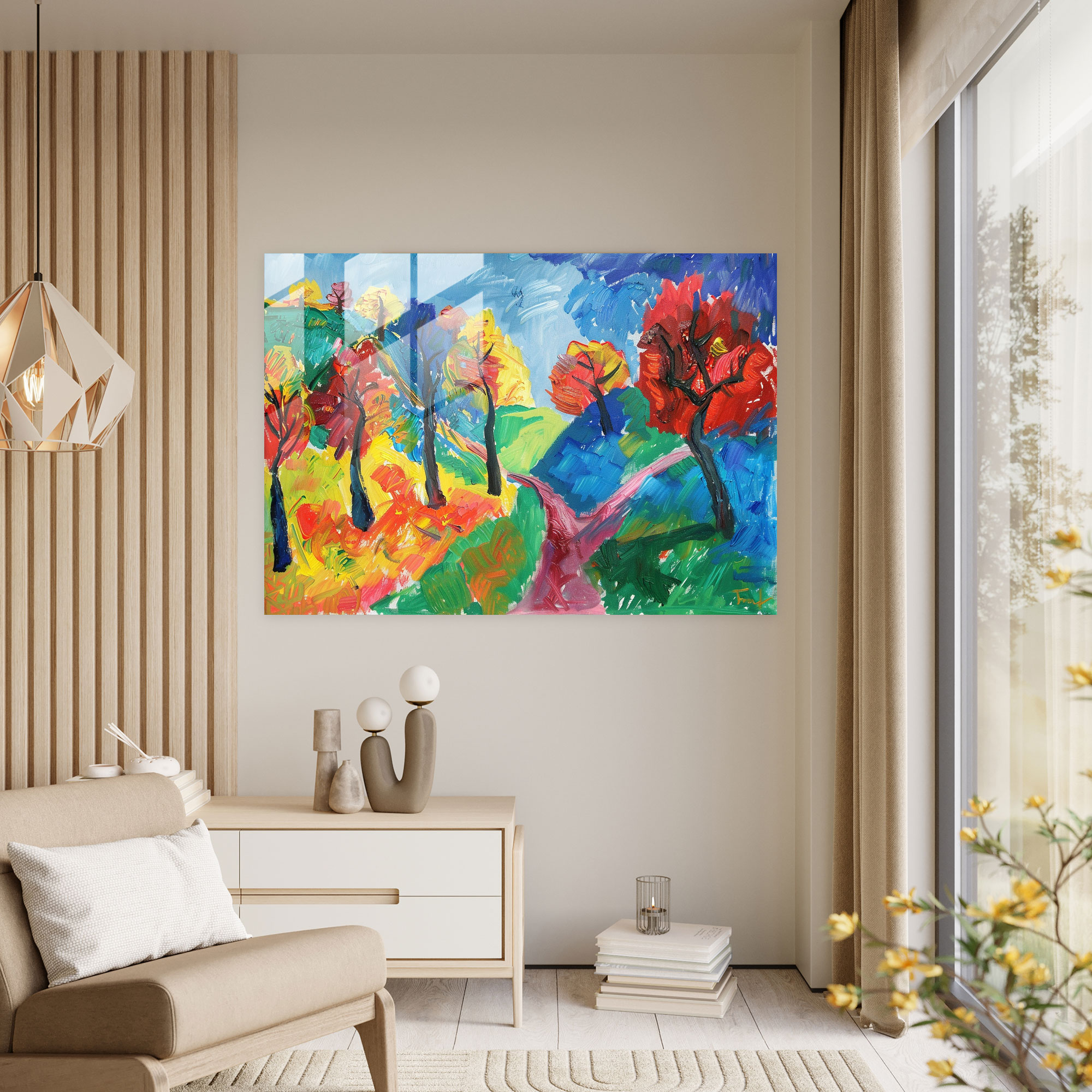 Post-Impressionism Landscape Glass Wall Art - Post-Impressionism, Modern Art, Home Decoration, Glass Art