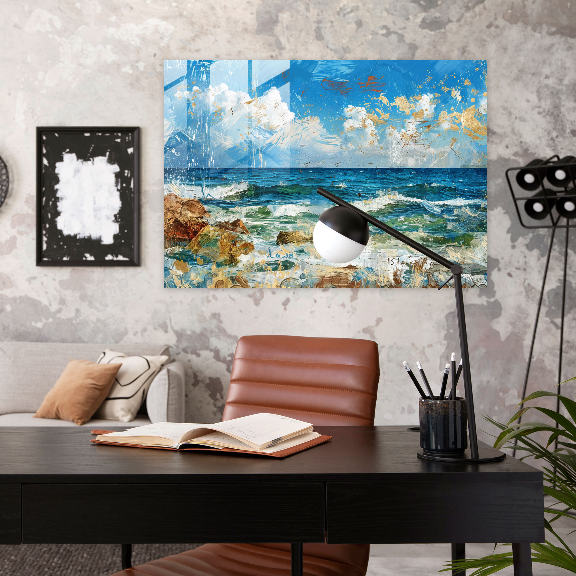 Post-Impressionism Seaside Glass Wall Art - Post-Impressionism, Home Decoration, Modern Art, Glass Wall Art