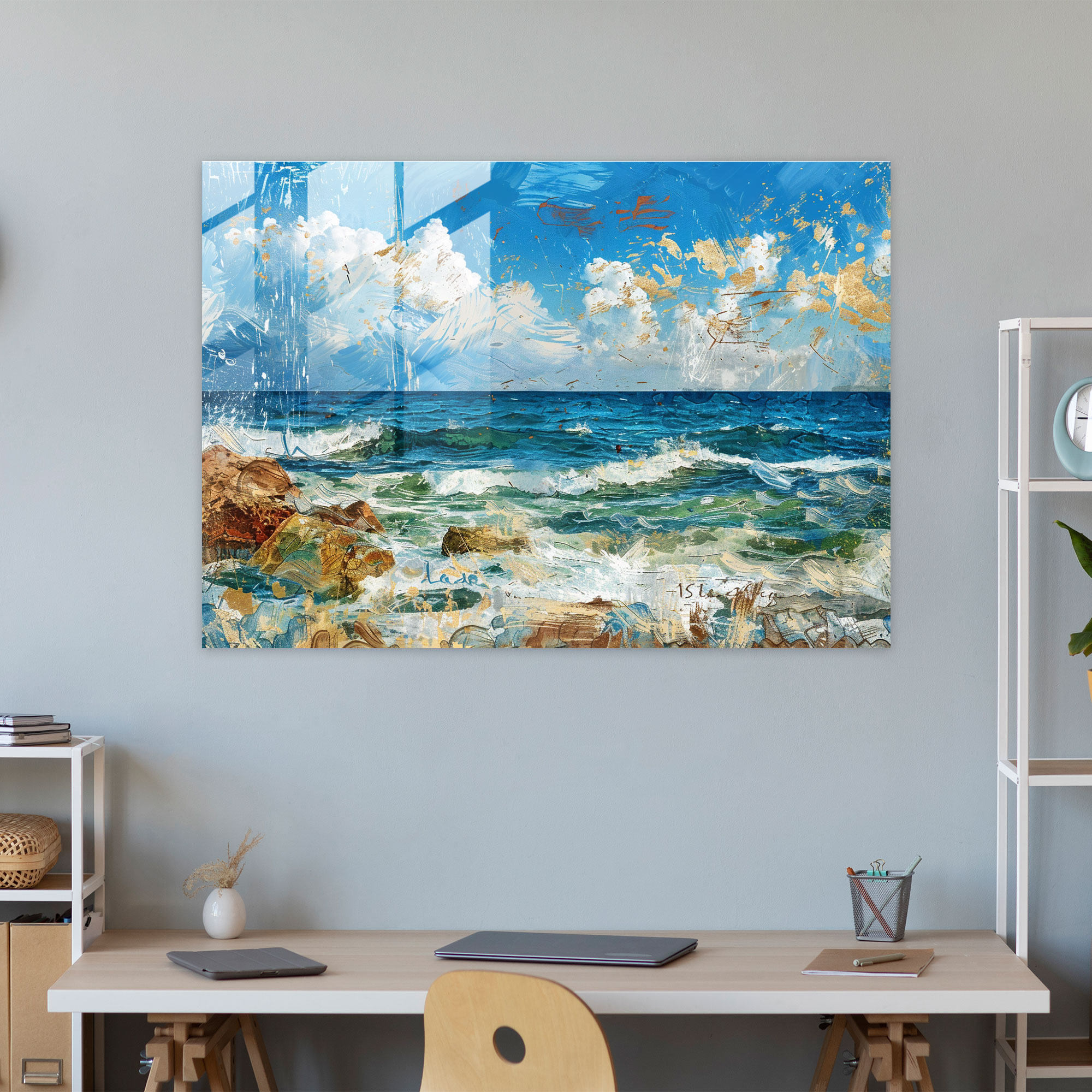 Post-Impressionism Seaside Glass Wall Art - Post-Impressionism, Home Decoration, Modern Art, Glass Wall Art