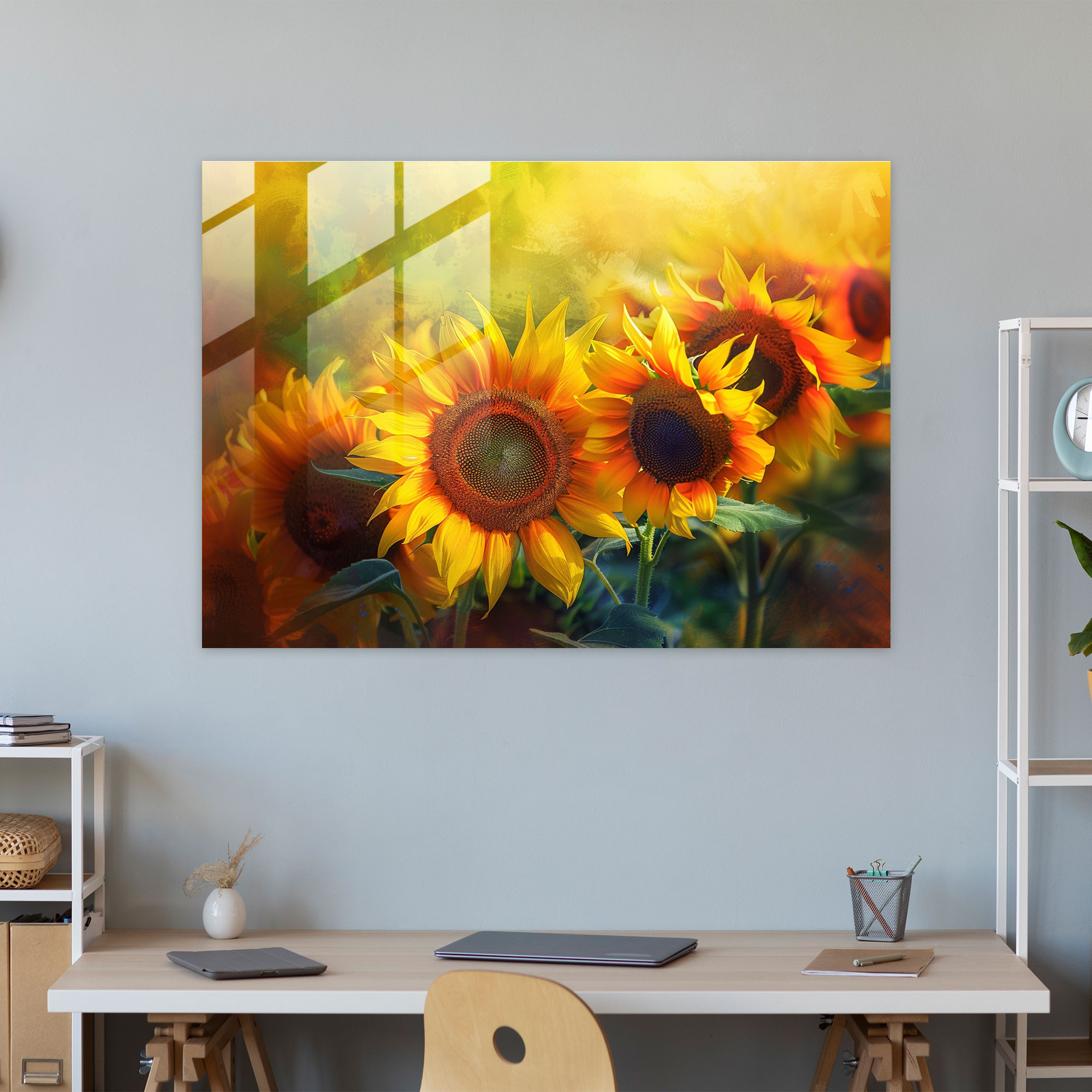 Post-Impressionism Sunflowers Glass Print - Post-Impressionism, Glass Print, Glass Wall Art, Modern Art