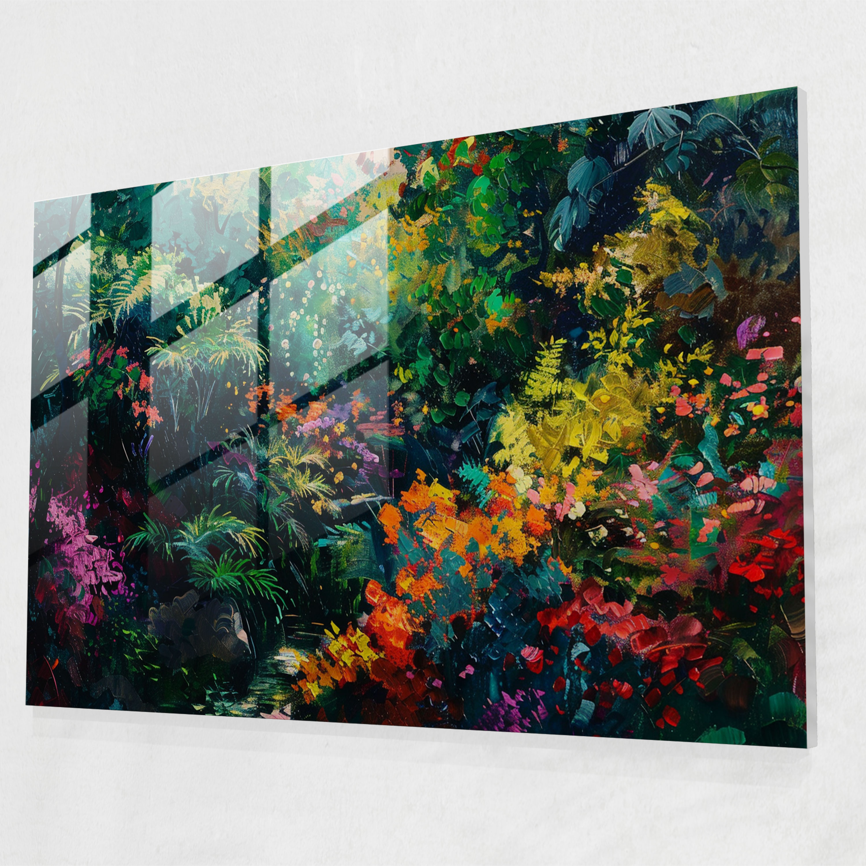 Lush Garden Glass Wall Art - Post-Impressionism, Glass Art, Glass Wall Art, Modern Art