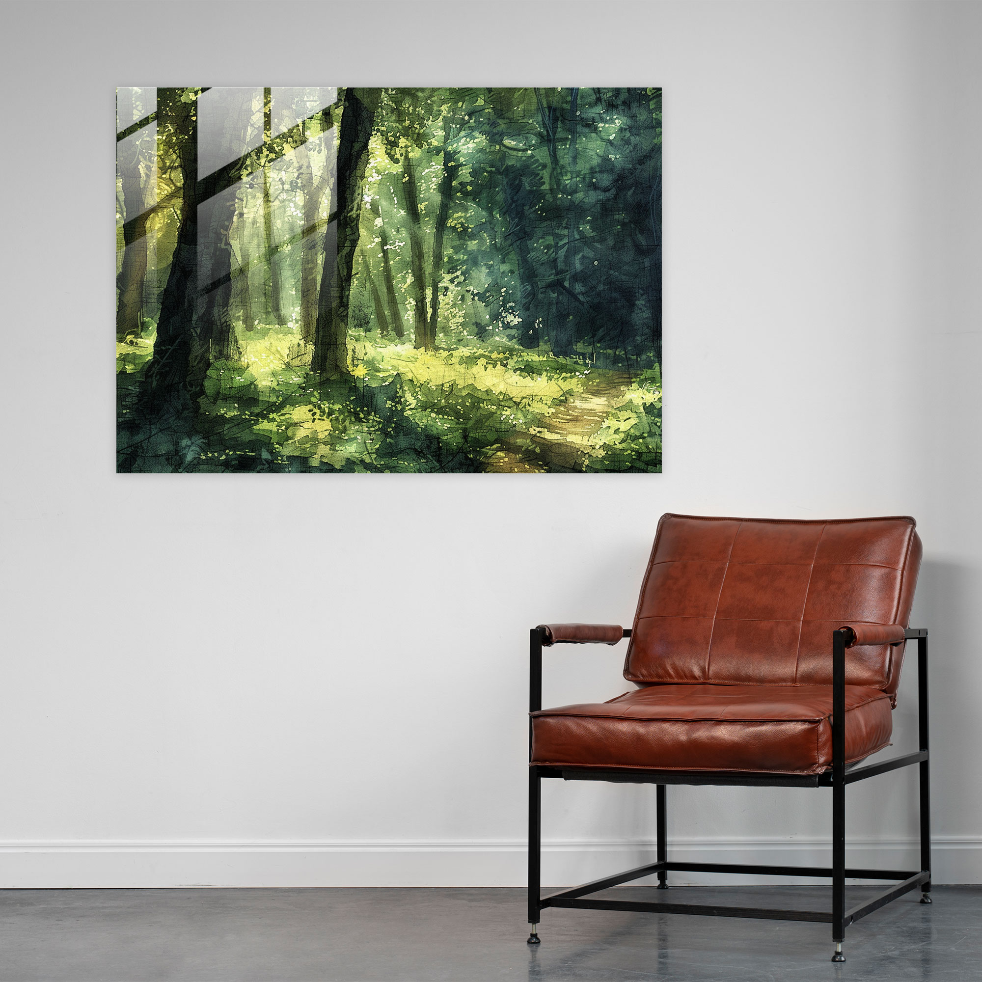 Enchanted Forest Glass Print - Post-Impressionism, Wall Decoration, Modern Art, Glass Wall Art