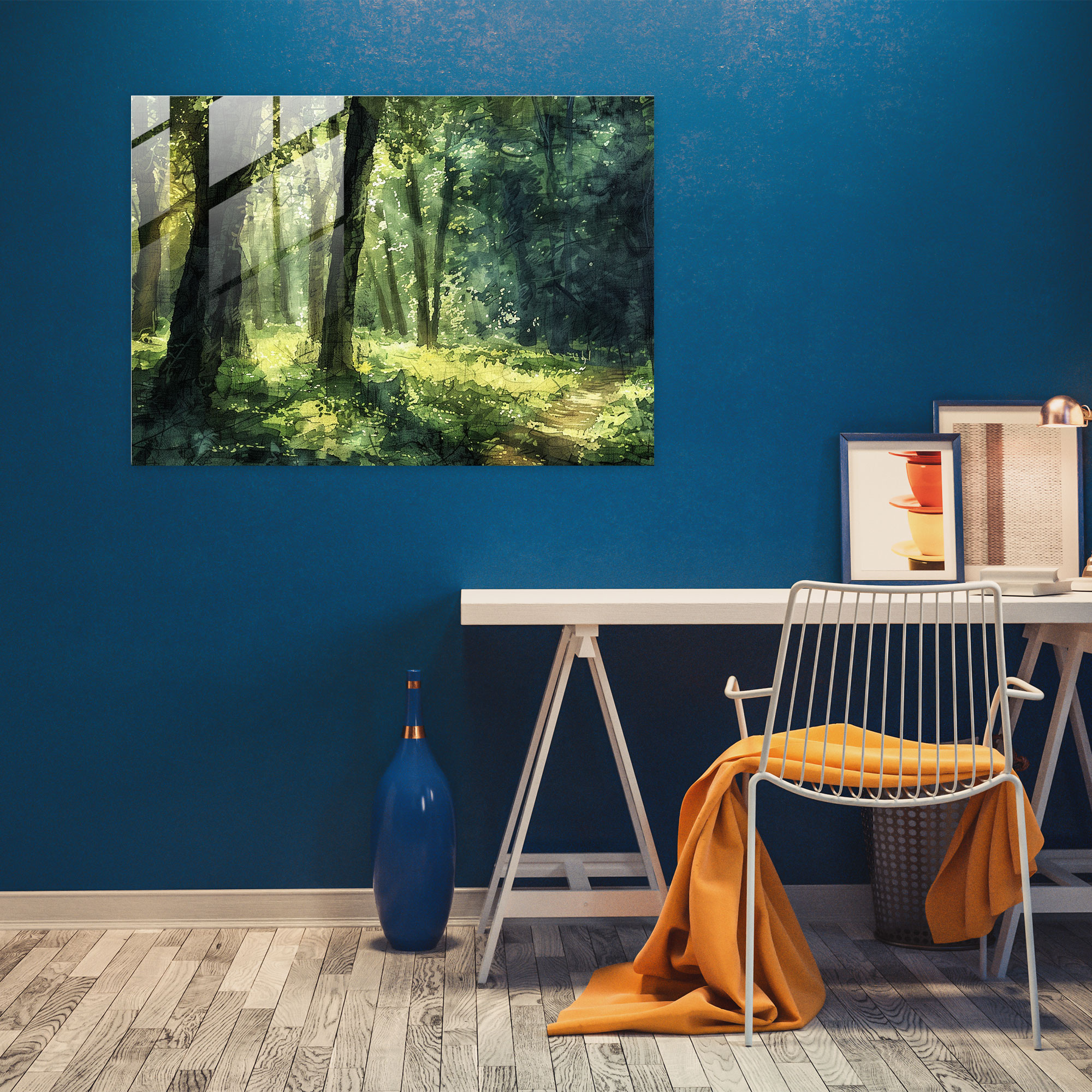 Enchanted Forest Glass Print - Post-Impressionism, Wall Decoration, Modern Art, Glass Wall Art