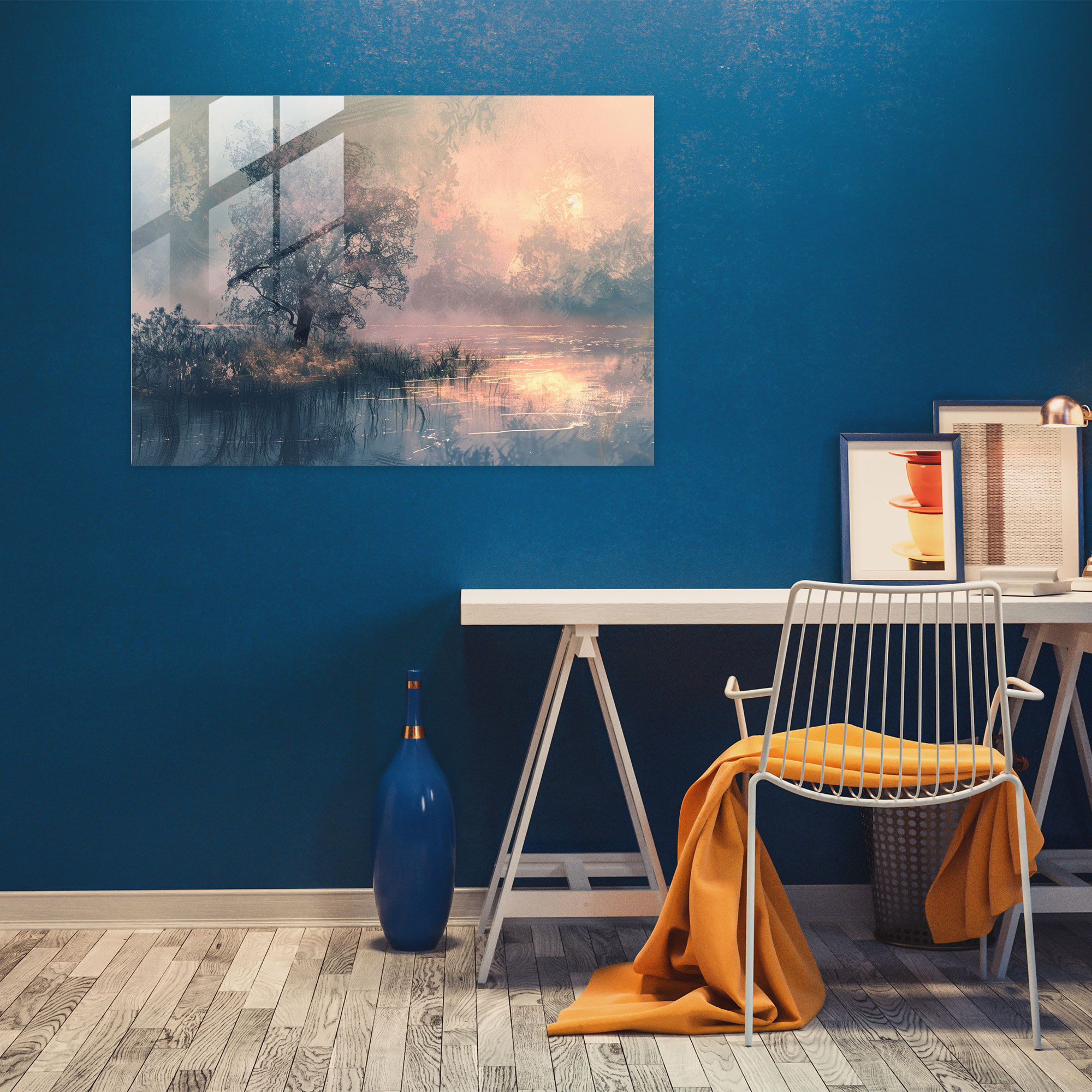 Dreamscape Glass Print - Post-Impressionism, Wall Decoration, Modern Art, Glass Wall Art