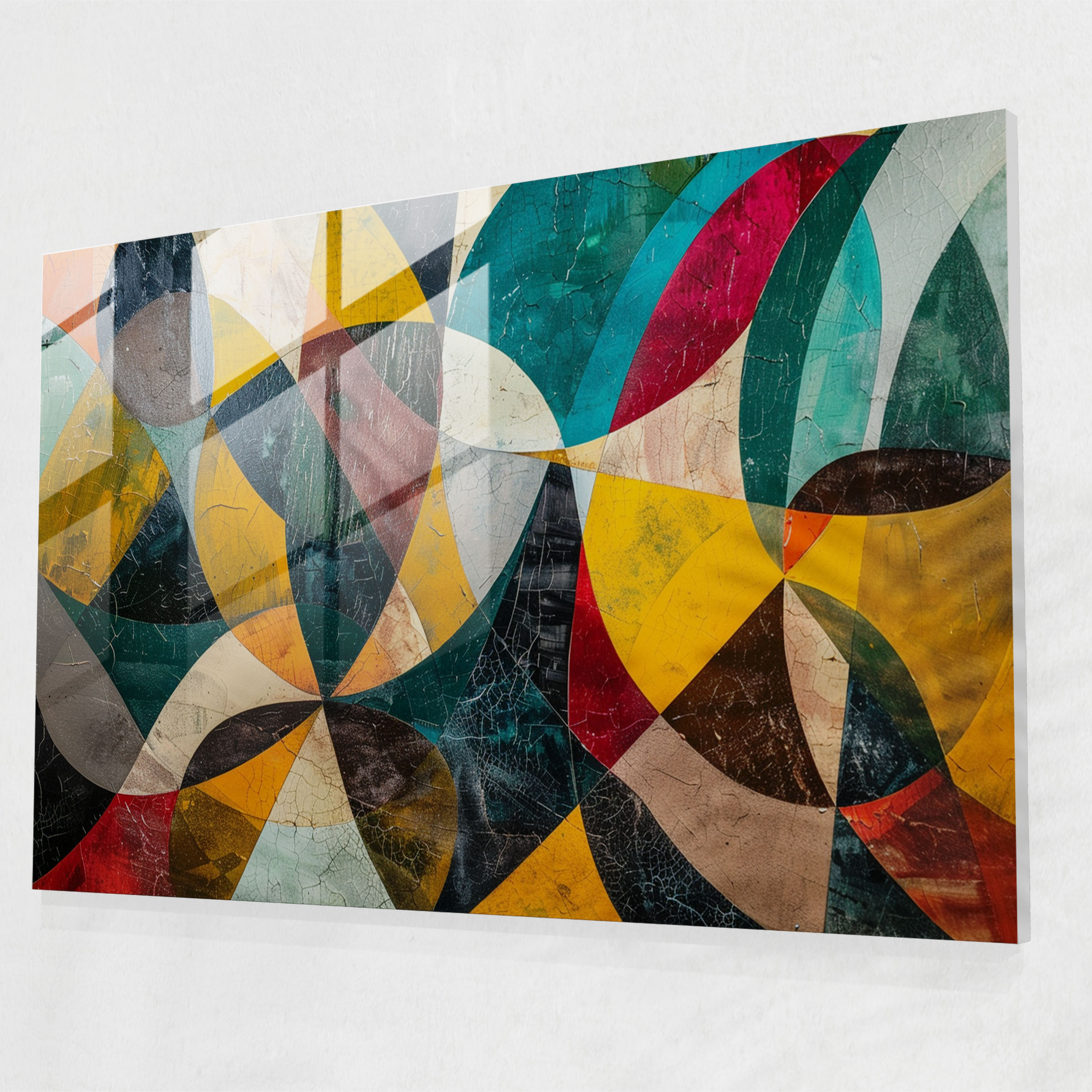 Dynamic Abstract Glass Wall Art - Post-Impressionism, Post-Impressionism, Glass Wall Art, Home Decoration