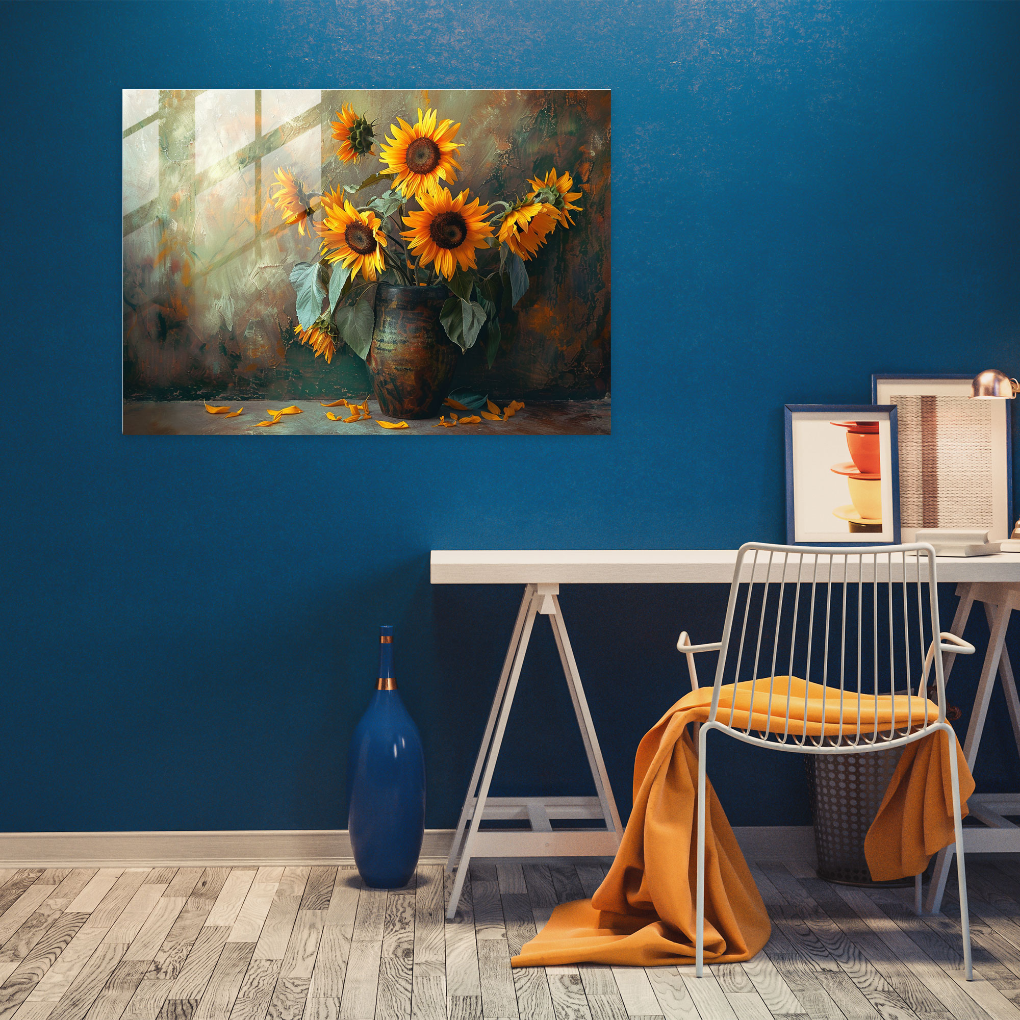 Sunflowers Glass Print - Post-Impressionism, Home Decoration, Glass Wall Art, Glass Print