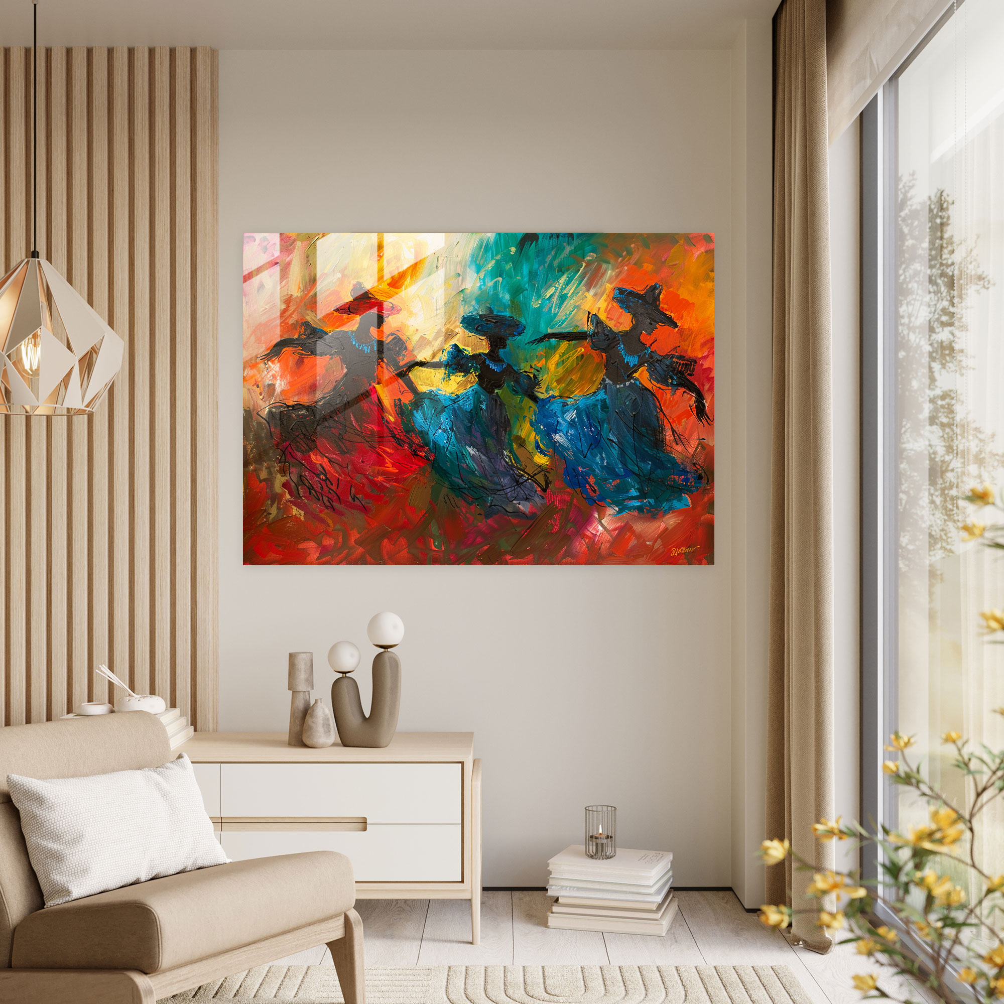 Cancan Girls Glass Print - Post-Impressionism, Wall Decoration, Home Decoration, Glass Print