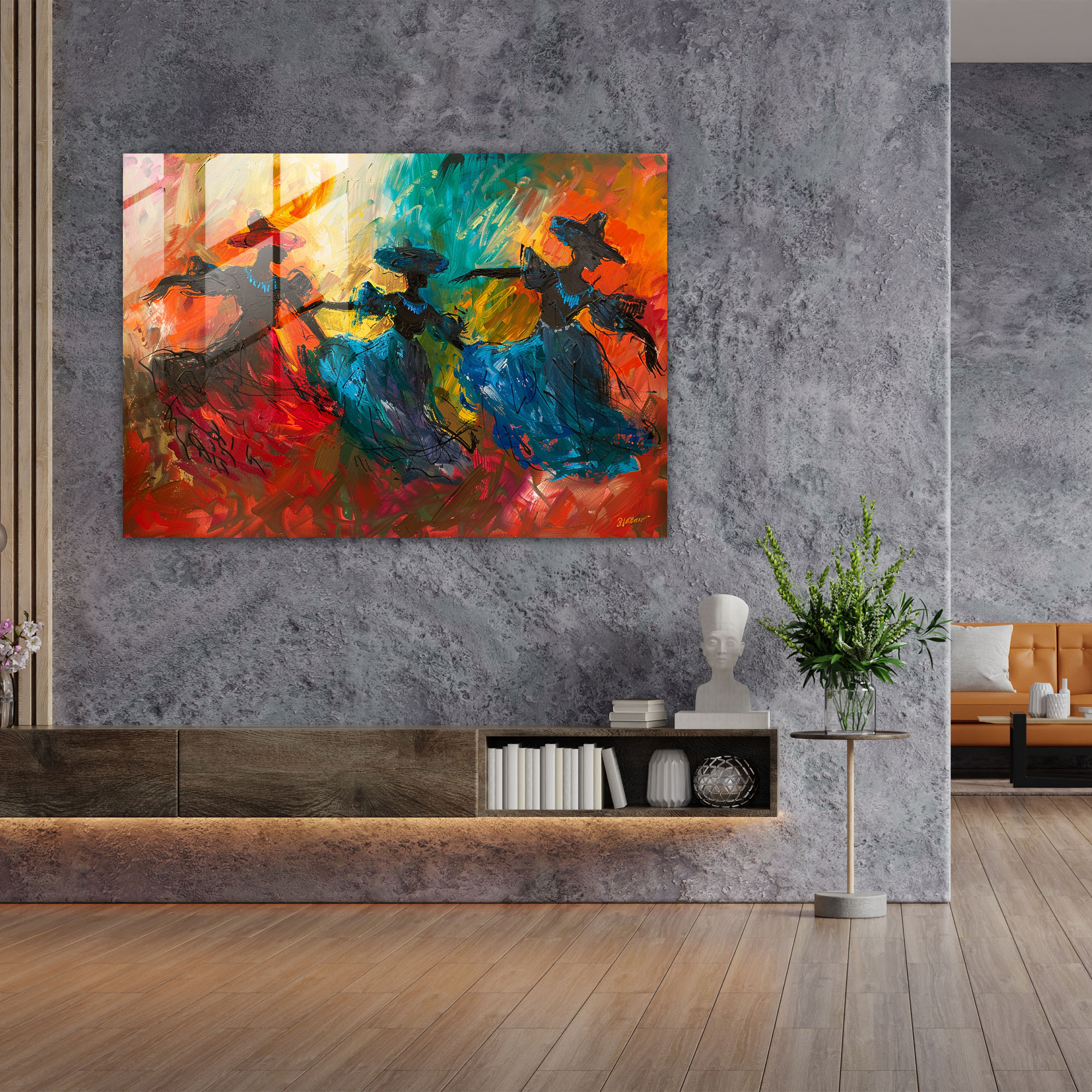 Cancan Girls Glass Print - Post-Impressionism, Wall Decoration, Home Decoration, Glass Print