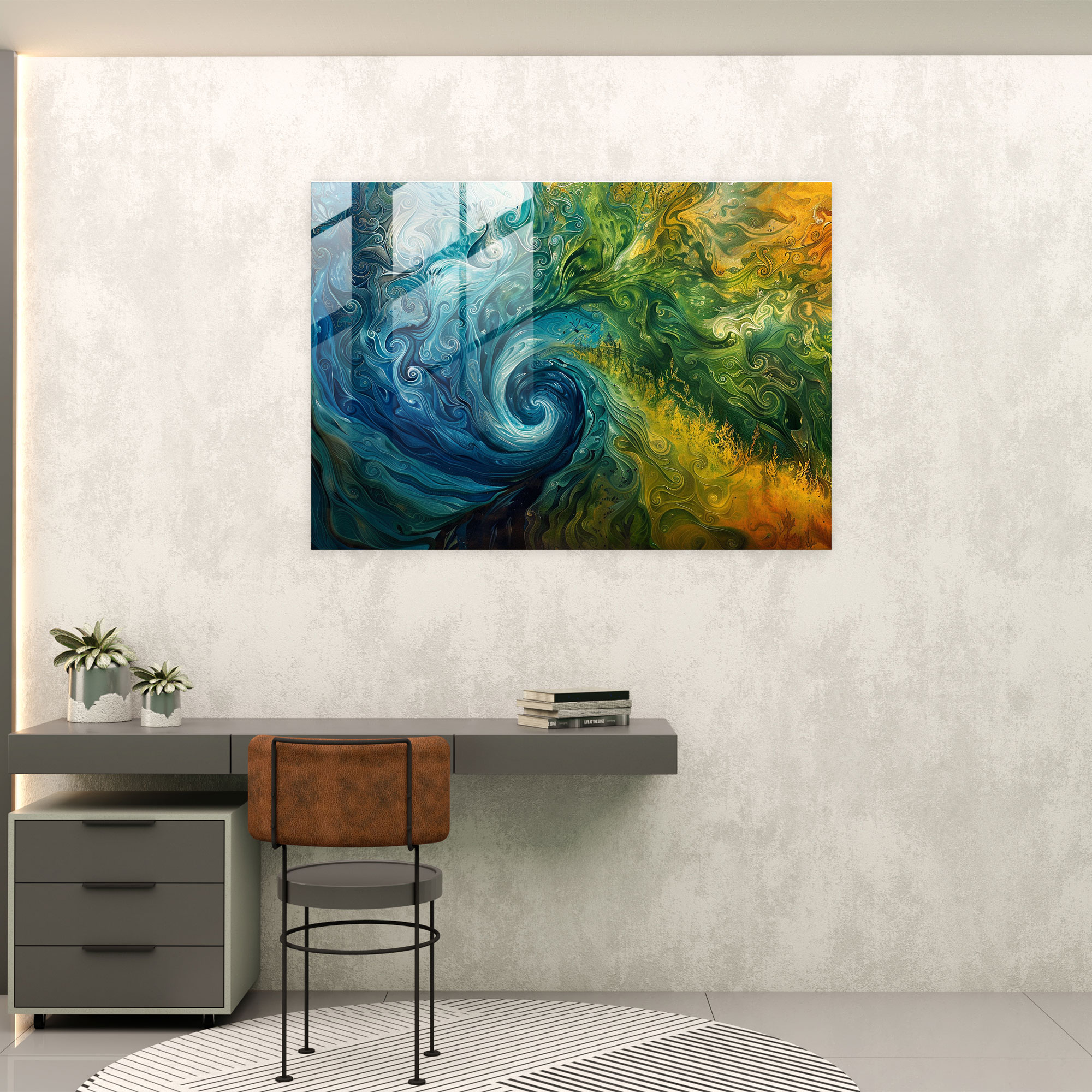 Nature Patterns Glass Wall Art - Post-Impressionism, Glass Wall Art, Home Decoration, Post-Impressionism