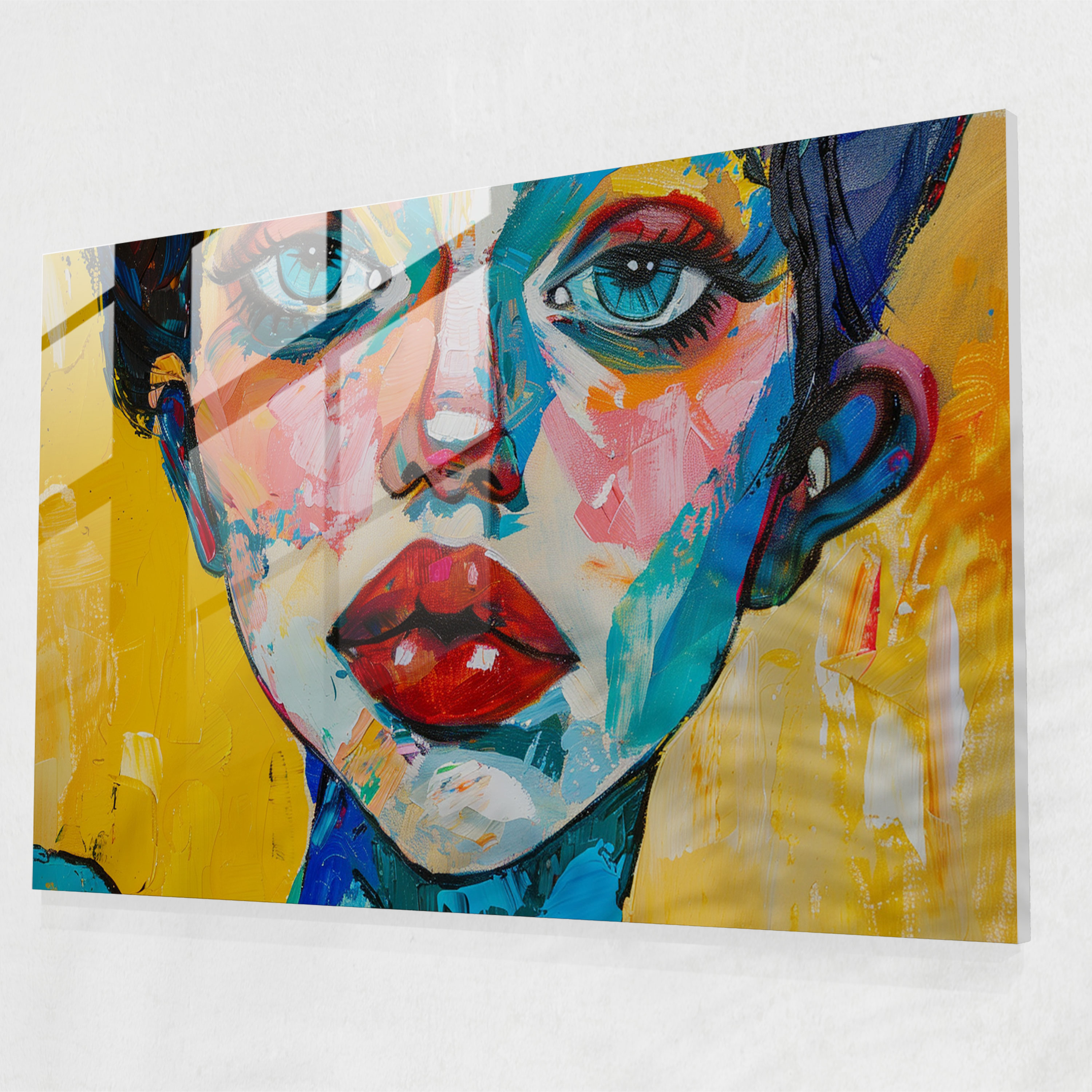 Woman Portrait Glass Art - Post-Impressionism, Modern Art, Home Decoration, Glass Print