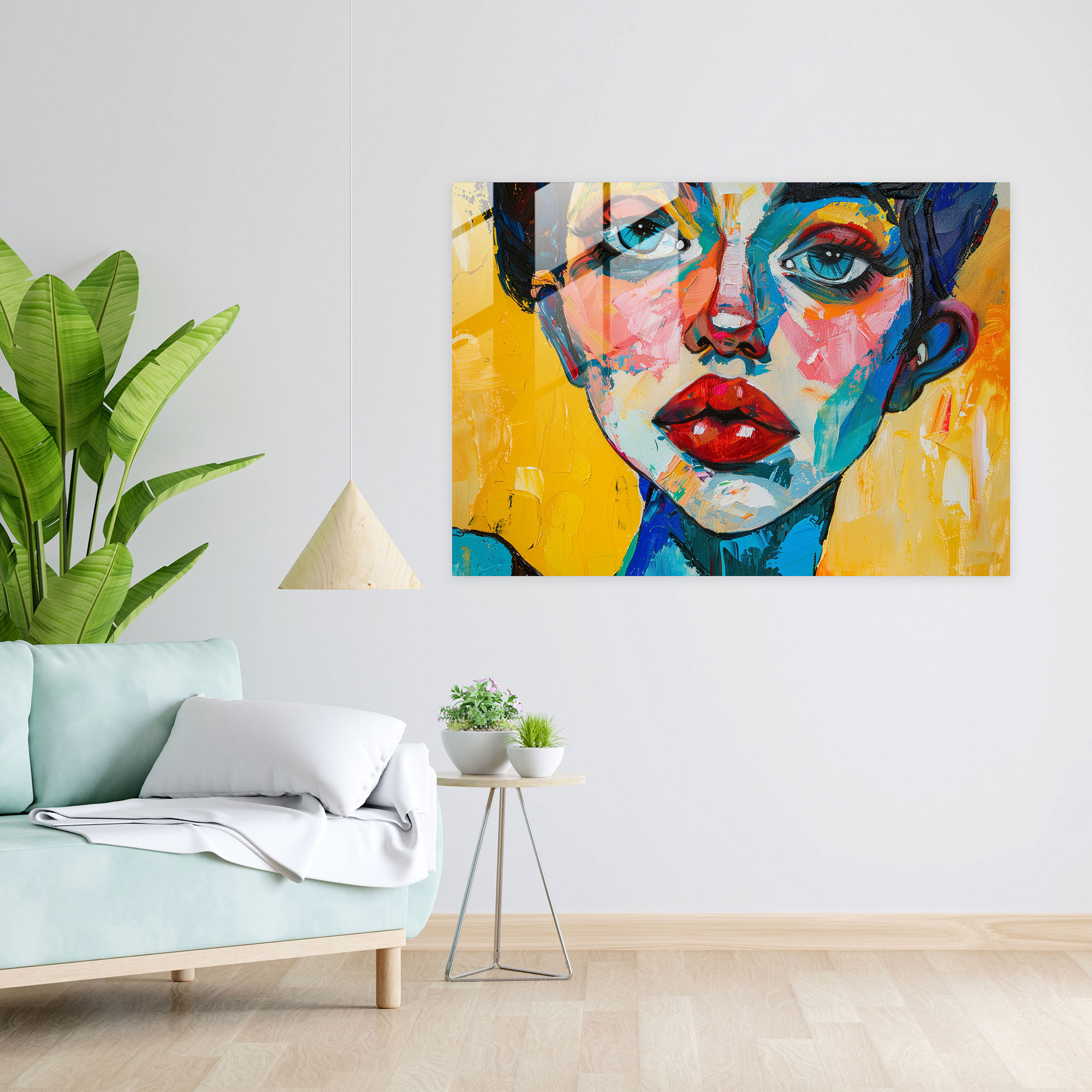 Woman Portrait Glass Art - Post-Impressionism, Modern Art, Home Decoration, Glass Print