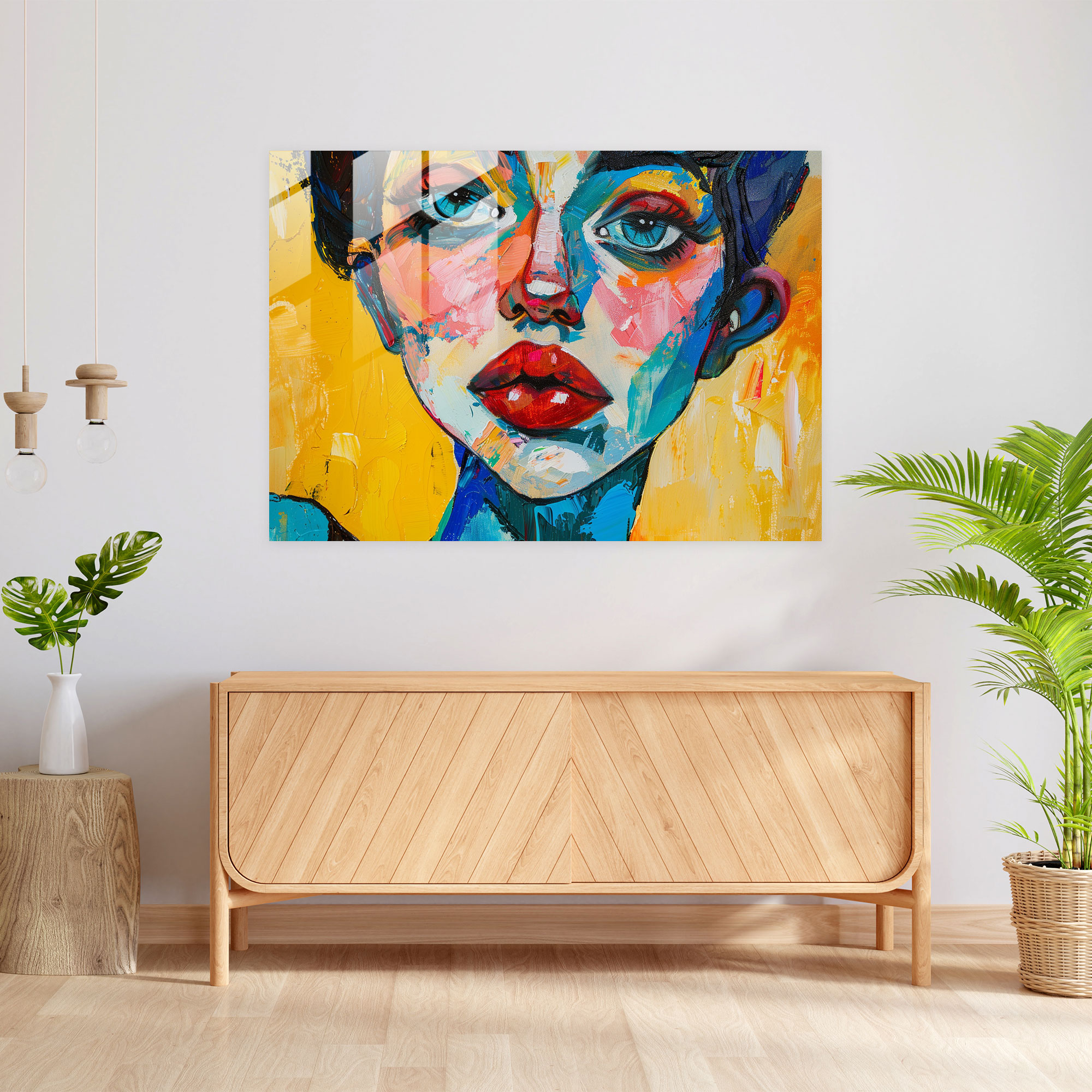 Woman Portrait Glass Art - Post-Impressionism, Modern Art, Home Decoration, Glass Print