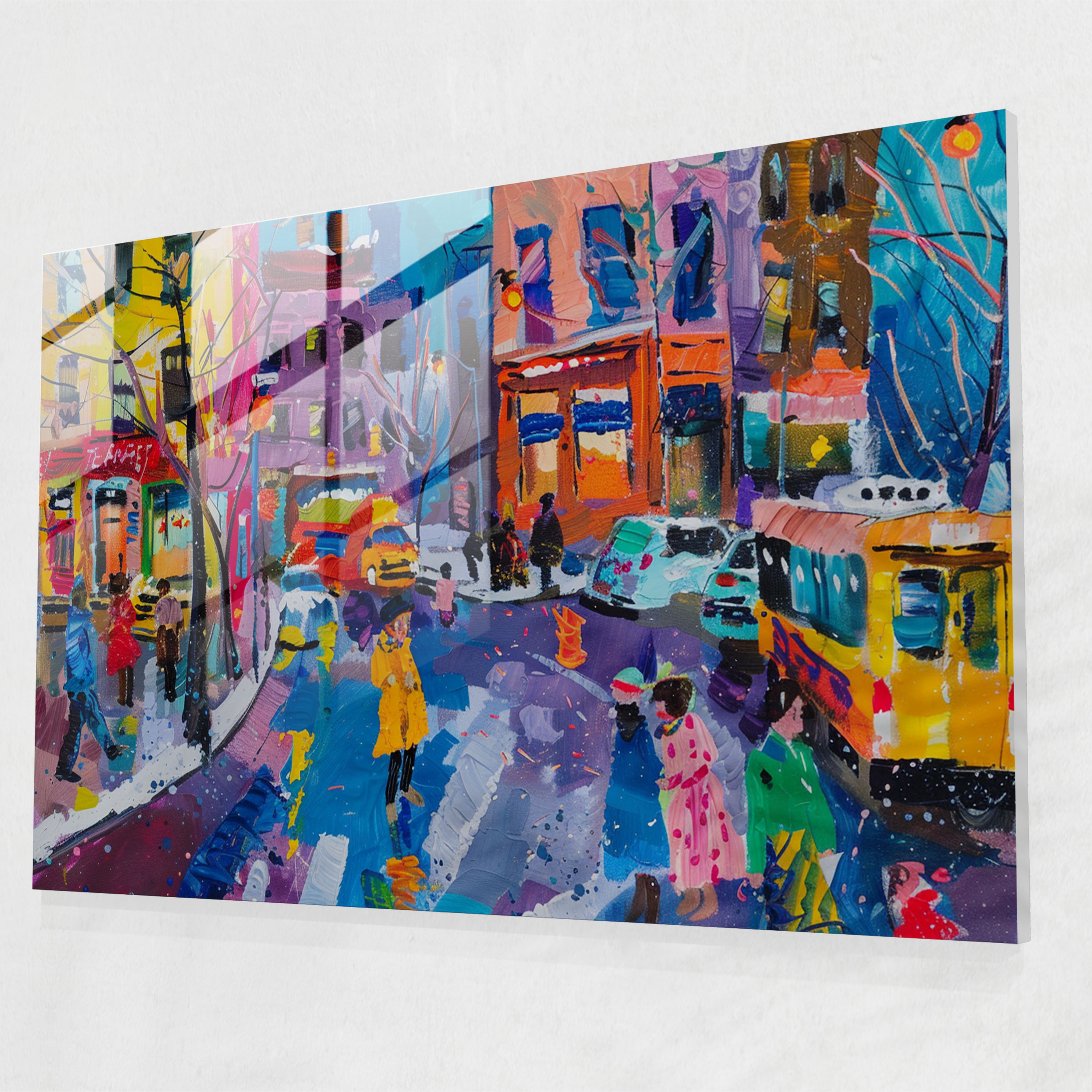 Street Scene Glass Print - Post-Impressionism, Post-Impressionism, Wall Decoration, Glass Wall Art