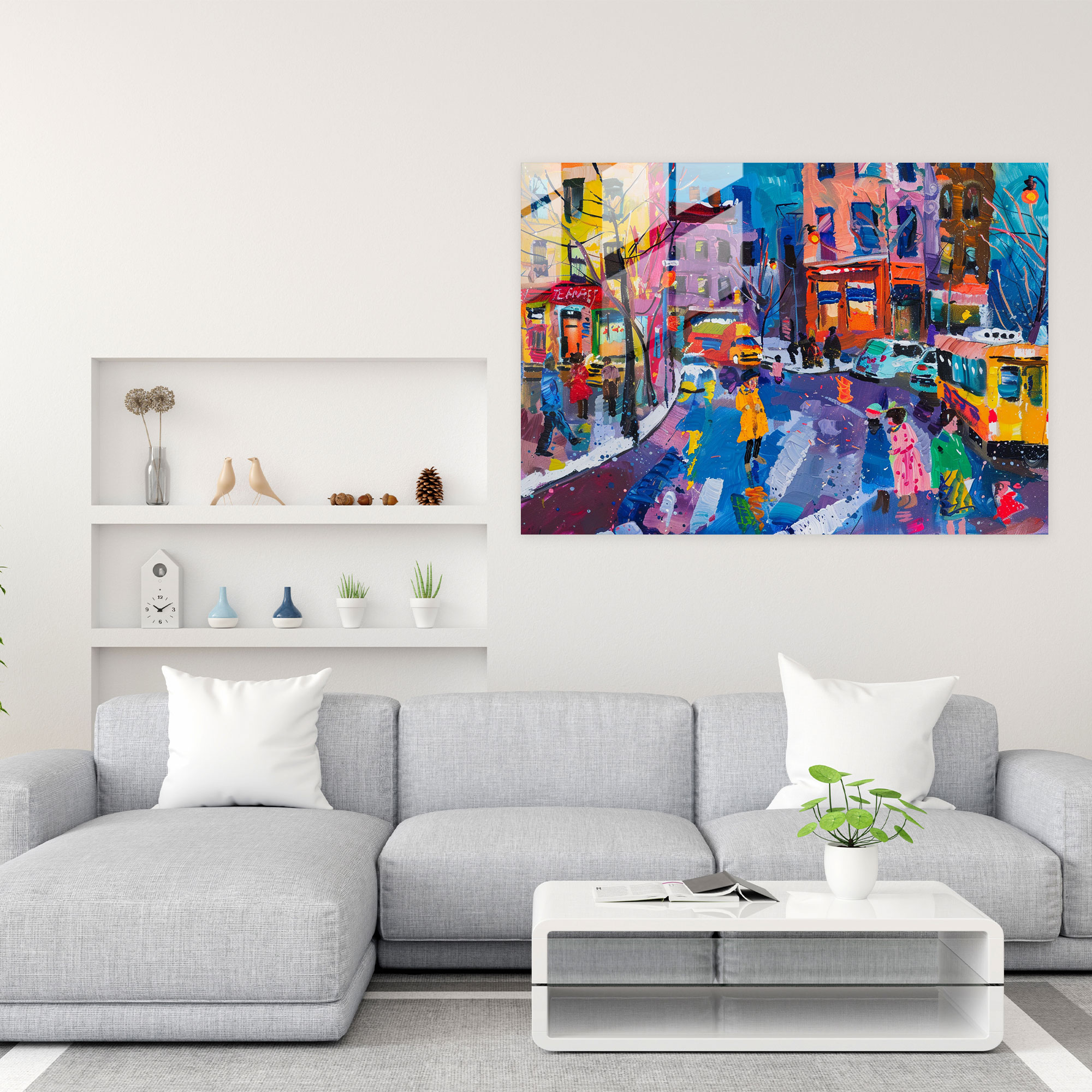 Street Scene Glass Print - Post-Impressionism, Post-Impressionism, Wall Decoration, Glass Wall Art