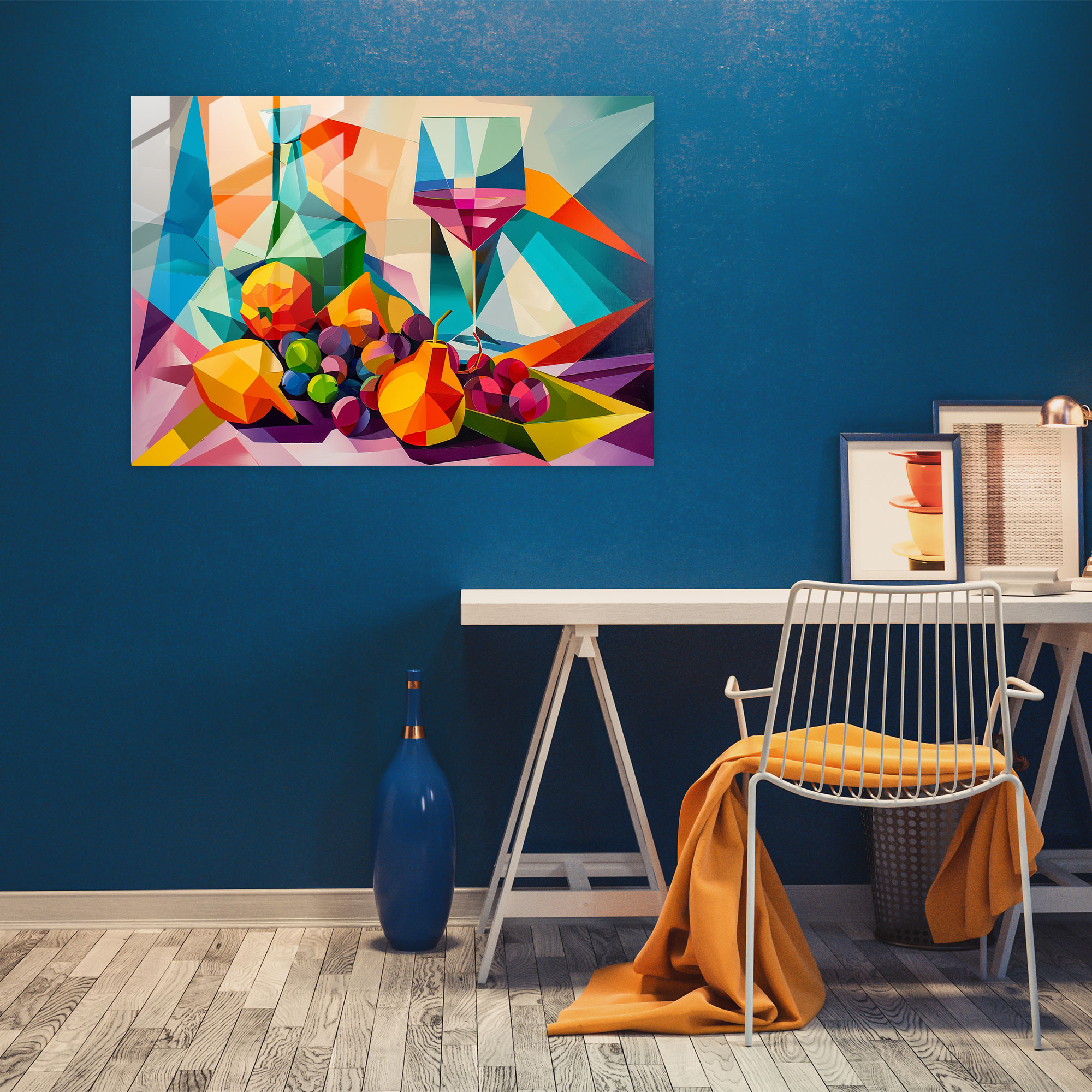 Geometric Still Life Glass Decoration - Post-Impressionism, Modern Art, Home Decoration, Glass Art