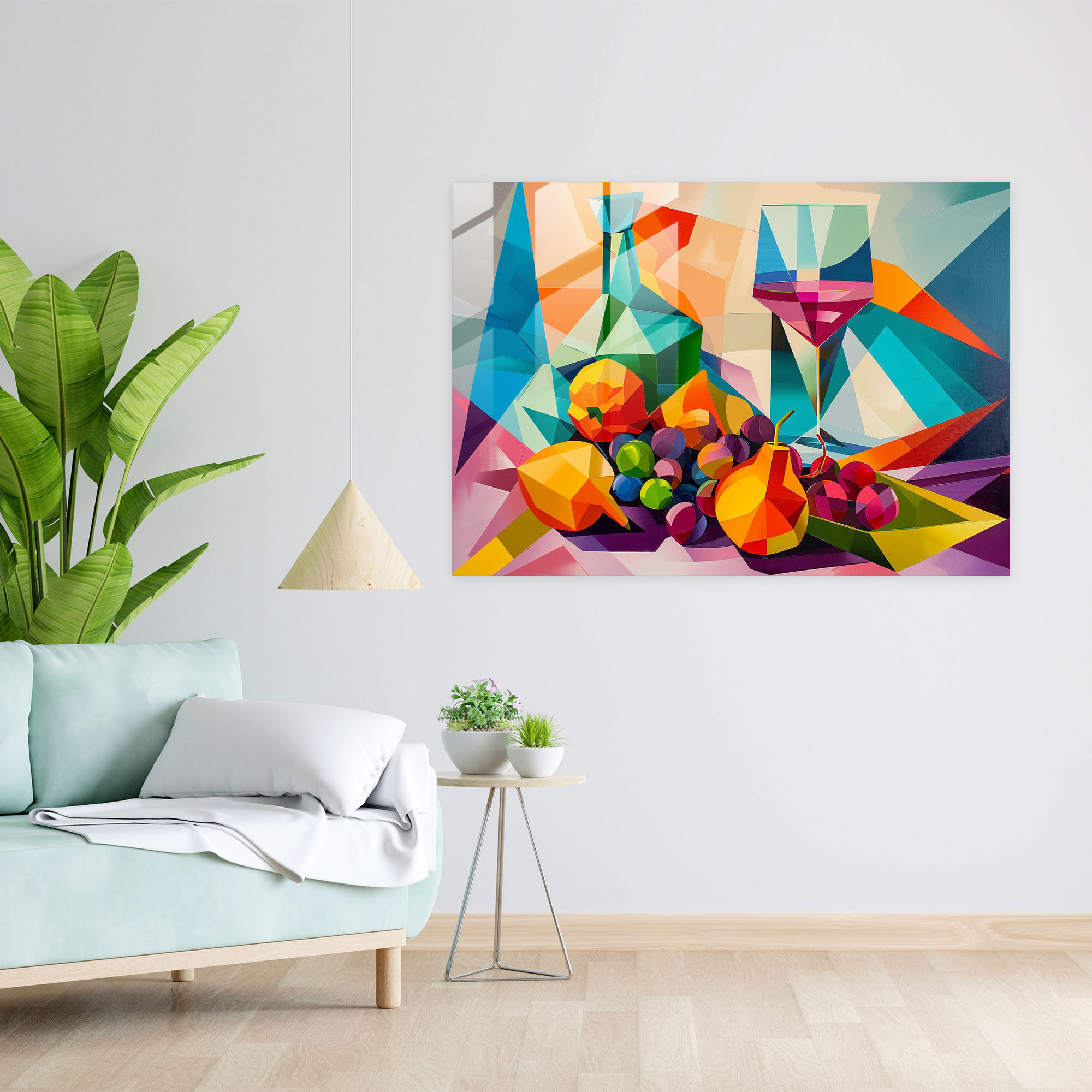 Geometric Still Life Glass Decoration - Post-Impressionism, Modern Art, Home Decoration, Glass Art