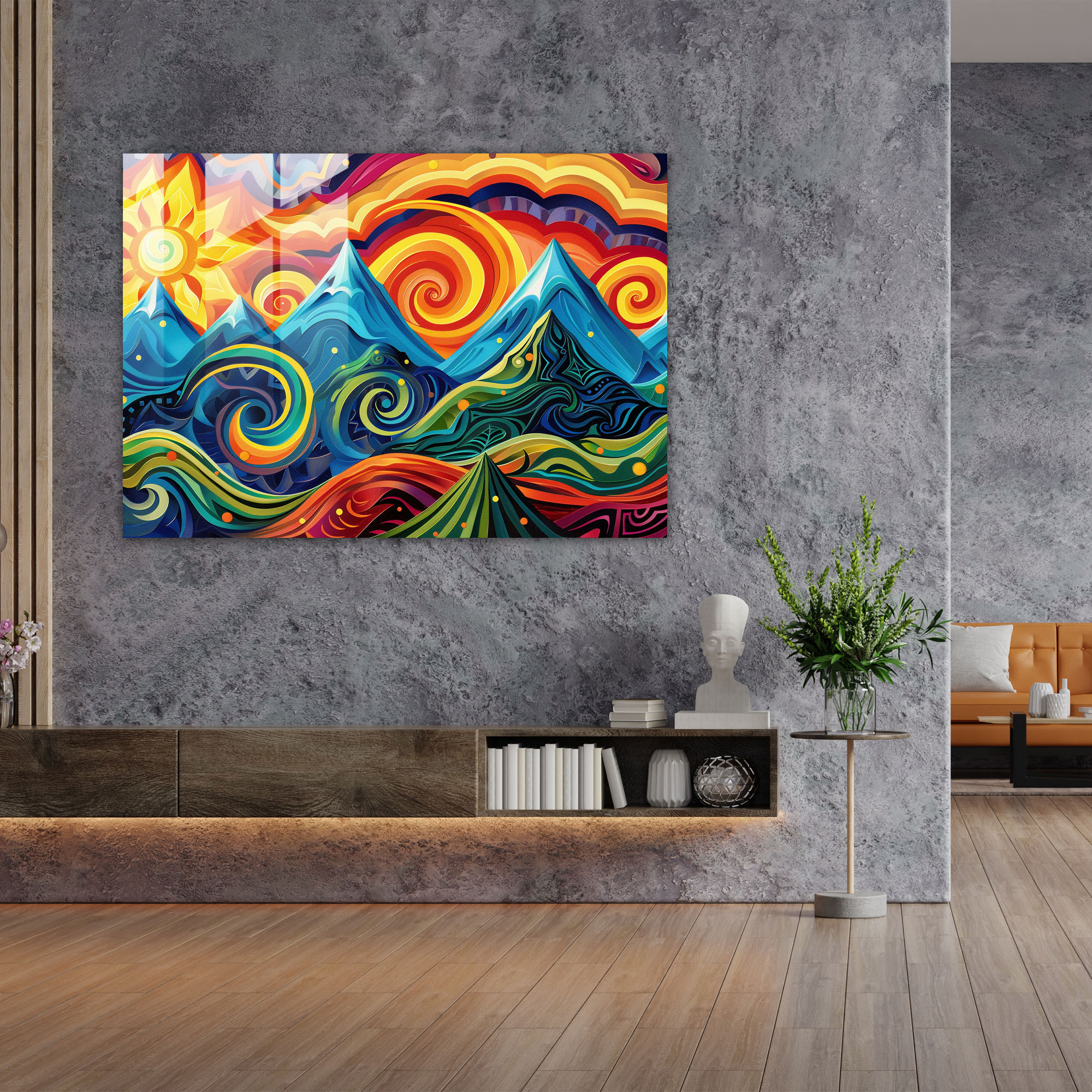 Mountain View Glass Print - Post-Impressionism, Post-Impressionism, Glass Print, Glass Art