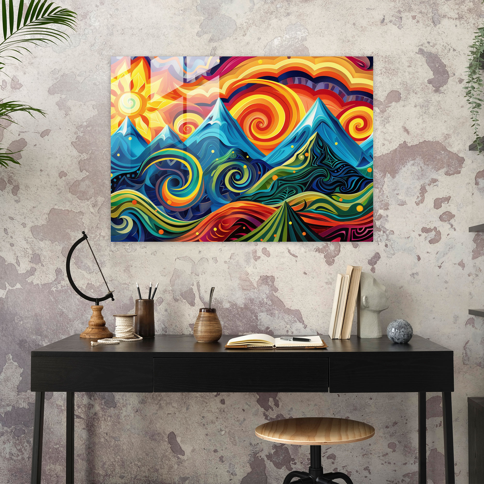 Mountain View Glass Print - Post-Impressionism, Post-Impressionism, Glass Print, Glass Art