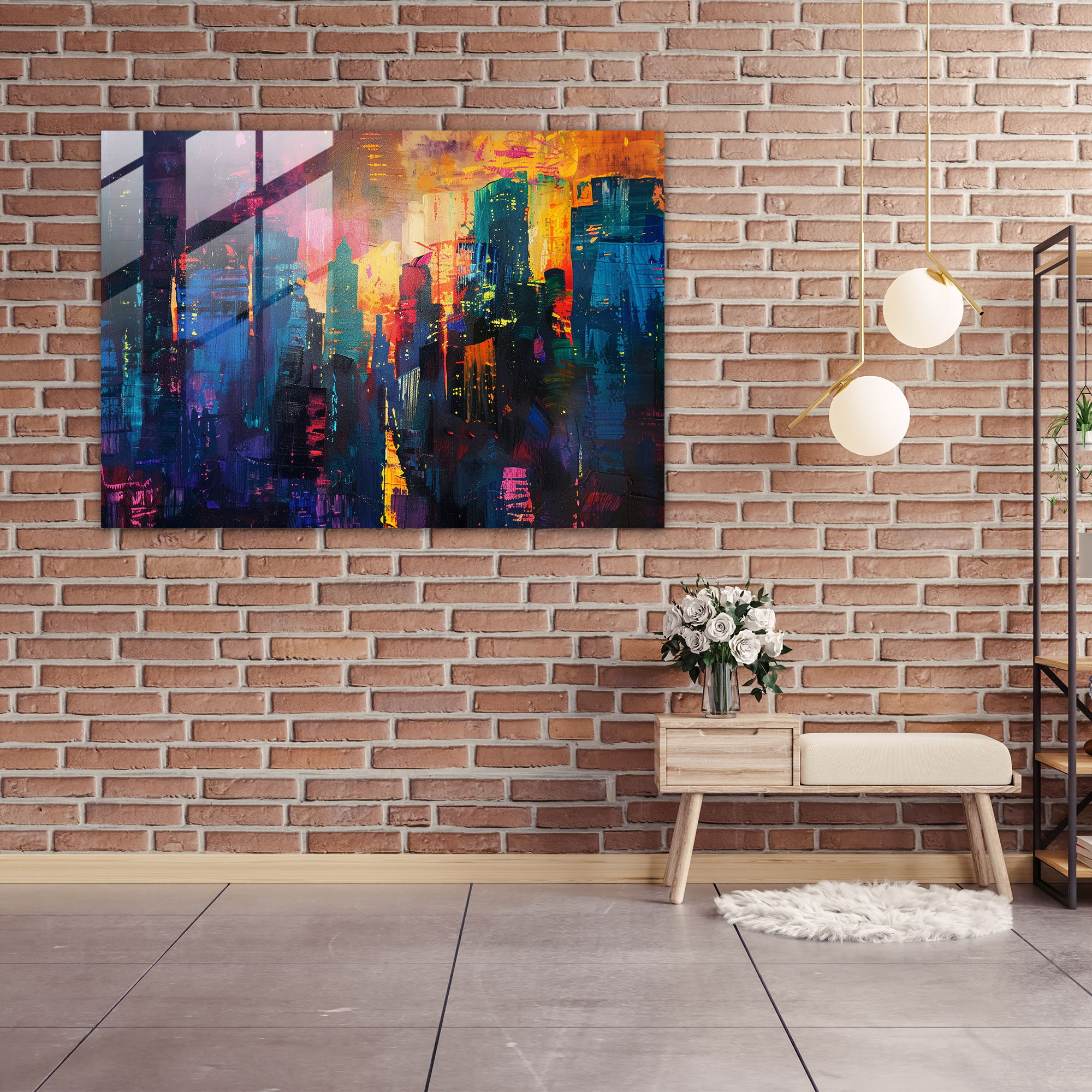 Cityscape Glass Wall Art - Post-Impressionism, Glass Print, Home Decoration, Post-Impressionism