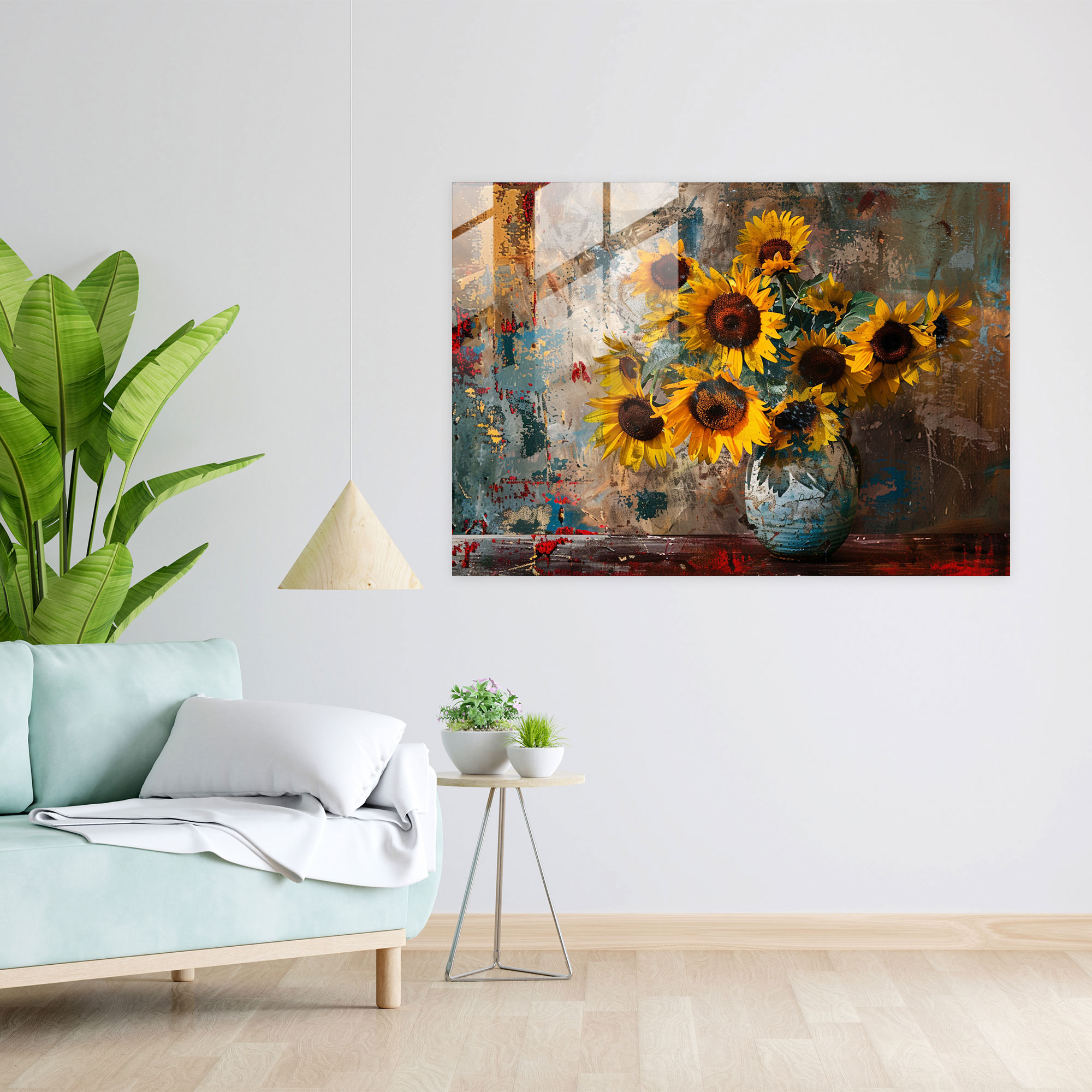 Sunflowers Glass Print - Post-Impressionism, Glass Wall Art, Post-Impressionism, Home Decoration