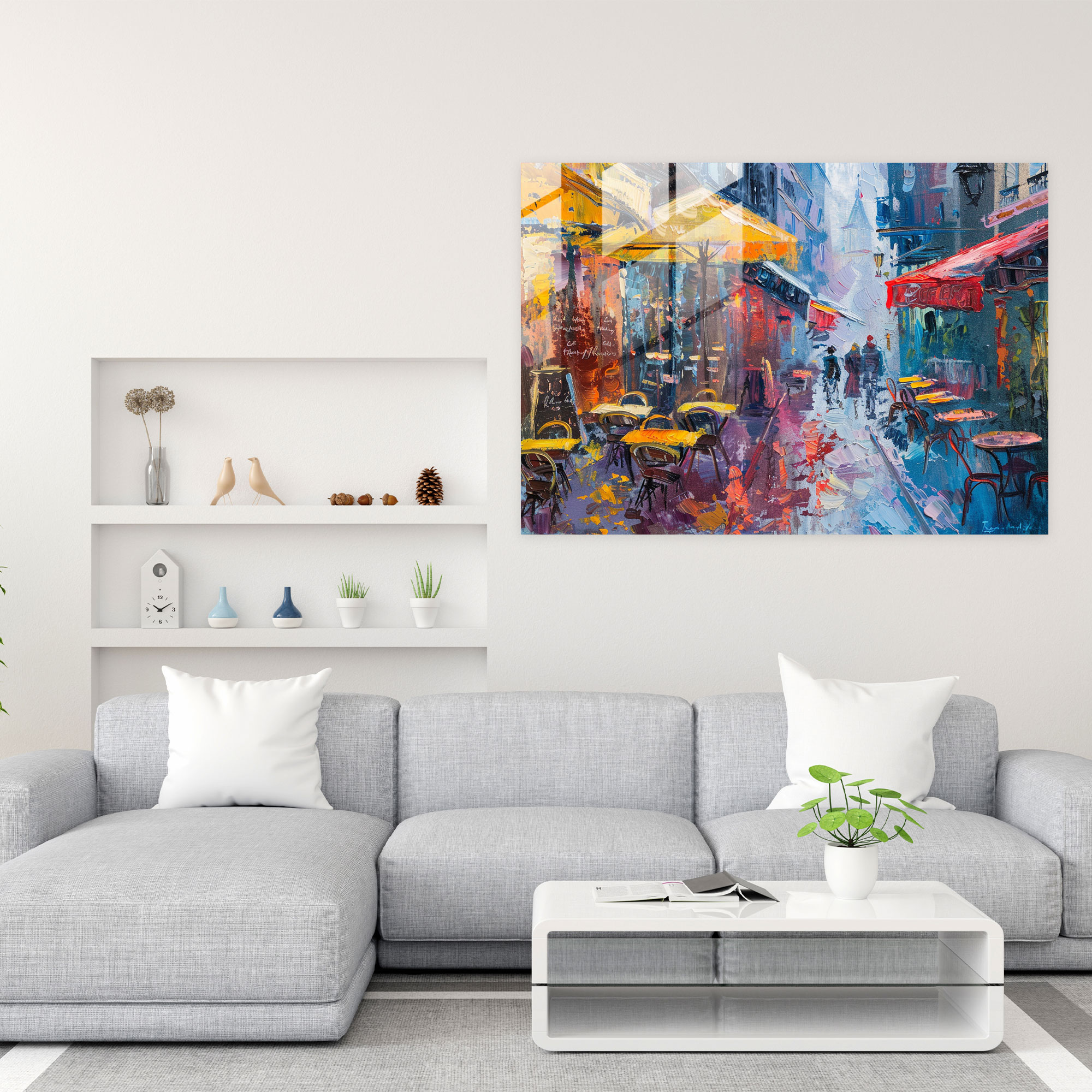 Paris Street Glass Wall Art - Post-Impressionism, Glass Art, Glass Wall Art, Modern Art