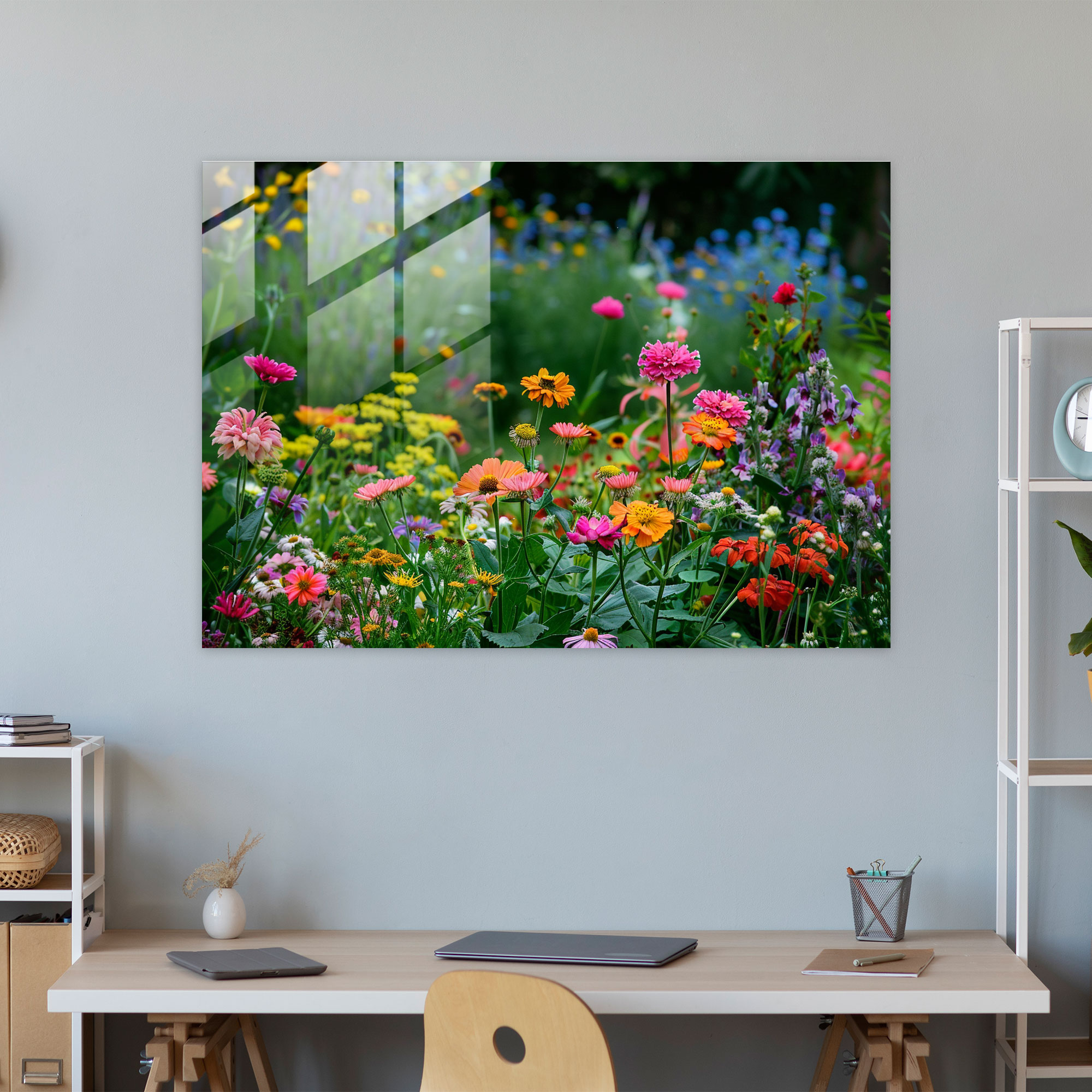 Colorful Garden Glass Print - Post-Impressionism, Glass Art, Post-Impressionism, Modern Art