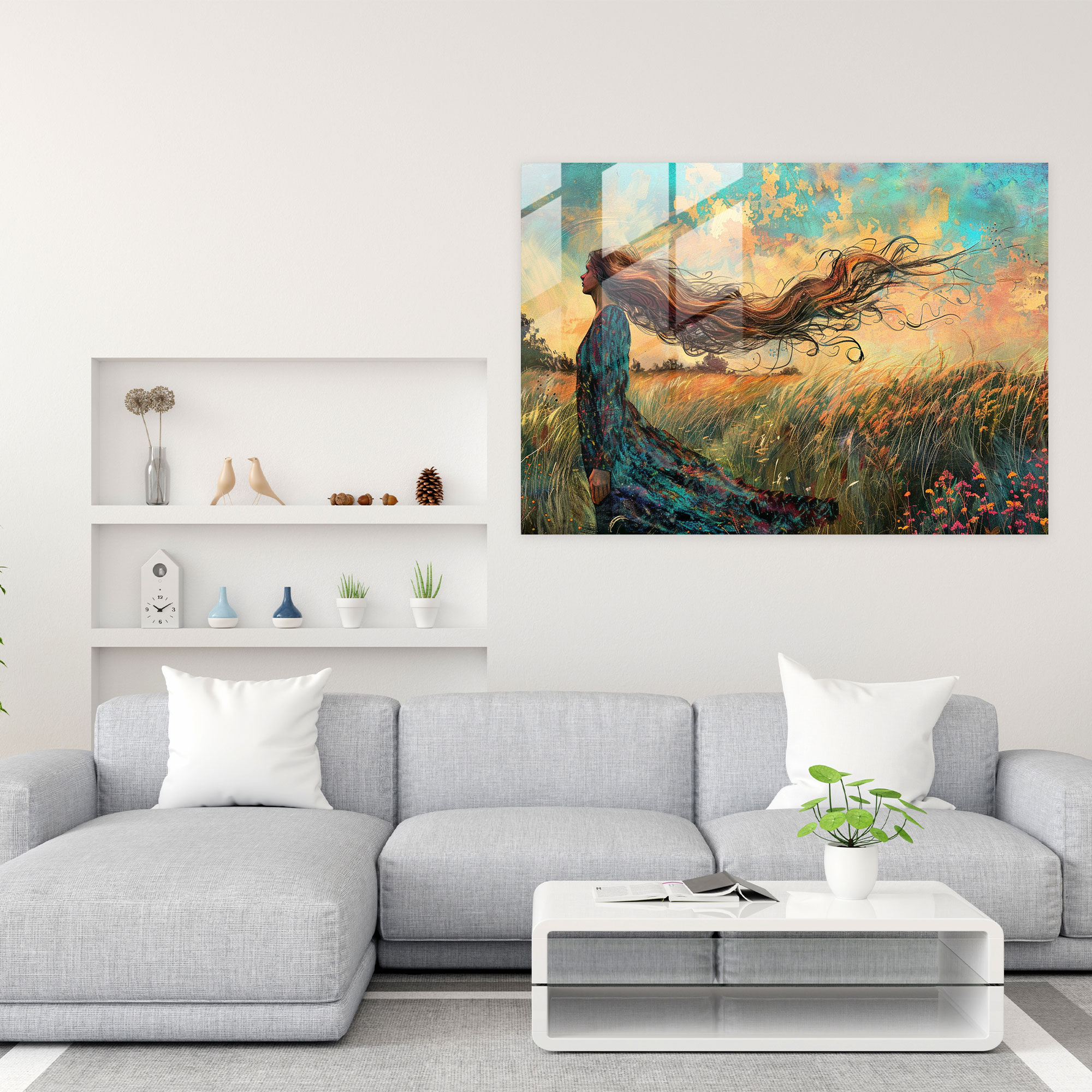Dreamy Landscape Glass Wall Art - Post-Impressionism, Glass Wall Art, Modern Art, Post-Impressionism