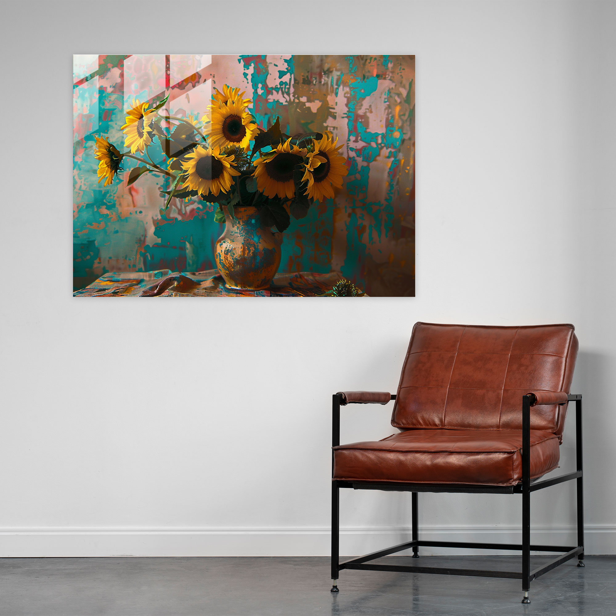 Sunflowers Glass Print - Post-Impressionism, Modern Art, Post-Impressionism, Glass Art