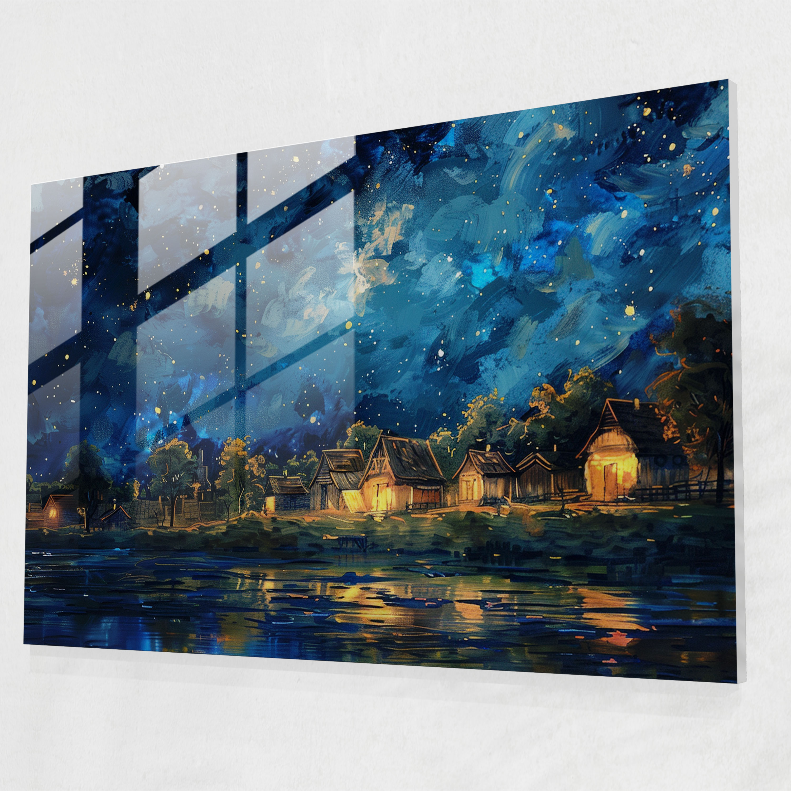 Starry Night Glass Wall Art - Post-Impressionism, Wall Decoration, Post-Impressionism, Modern Art